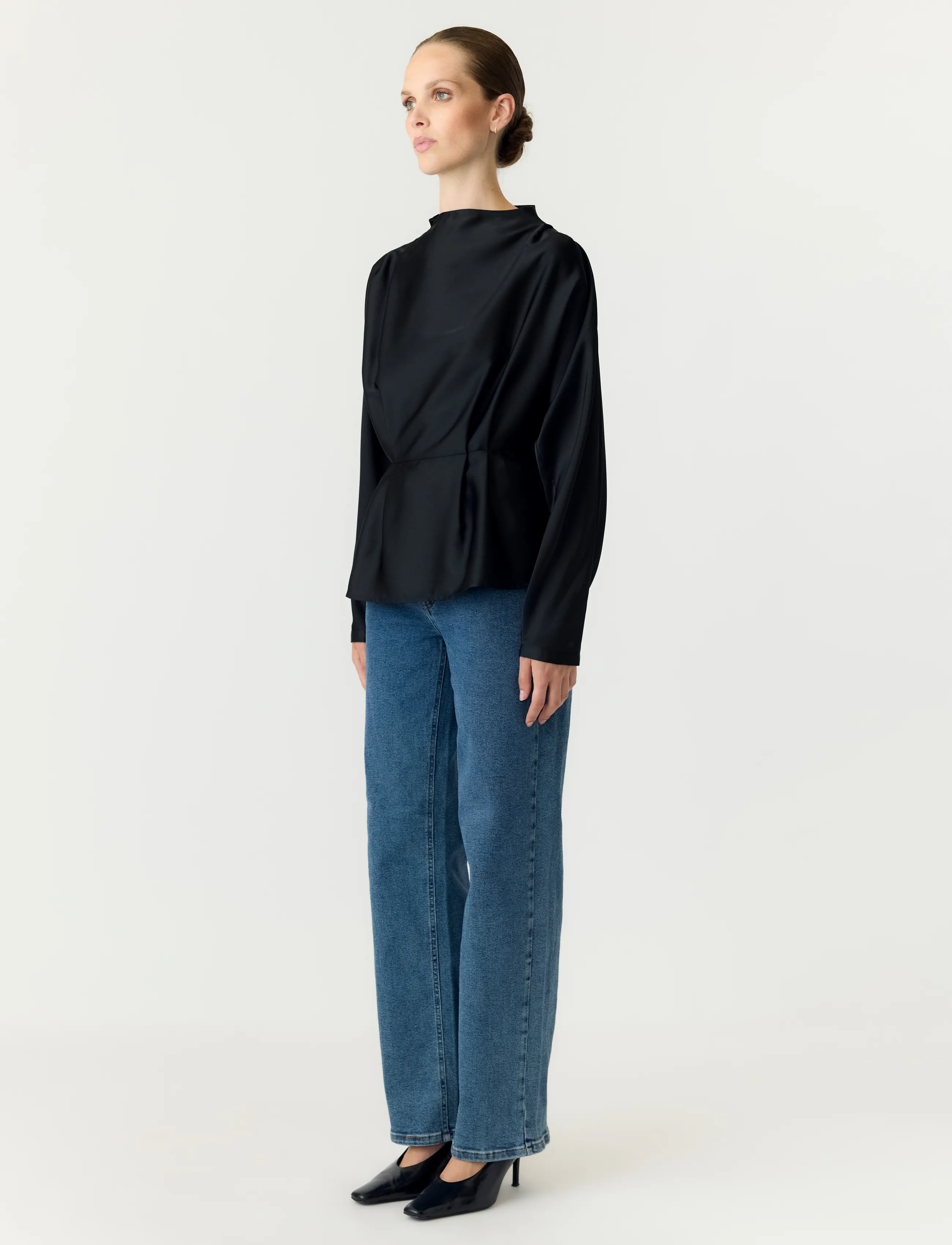 YAS - YASPELLA LS FUNNEL NECK TOP S. NOOS - langärmelige blusen - black - 5
