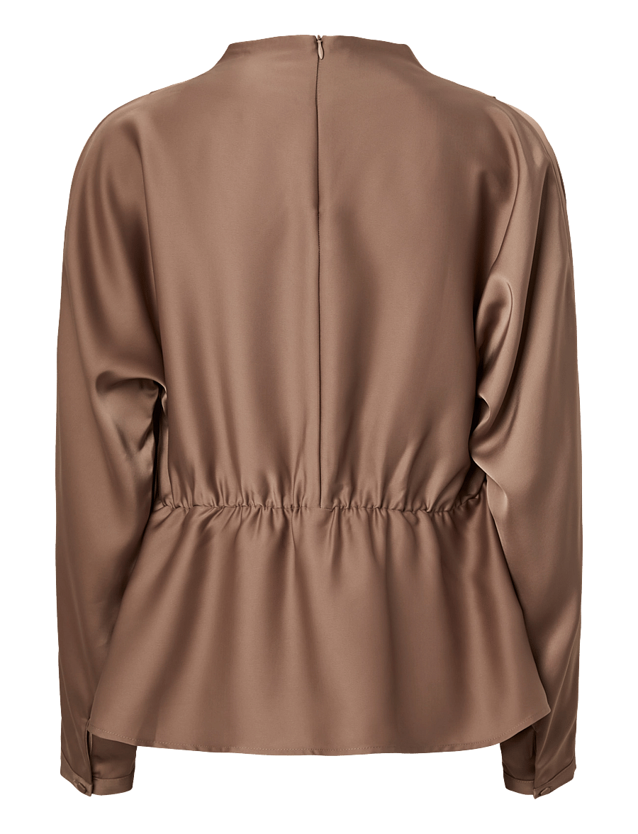 YAS - YASPELLA LS FUNNEL NECK TOP S. NOOS - langärmelige blusen - fungi - 1