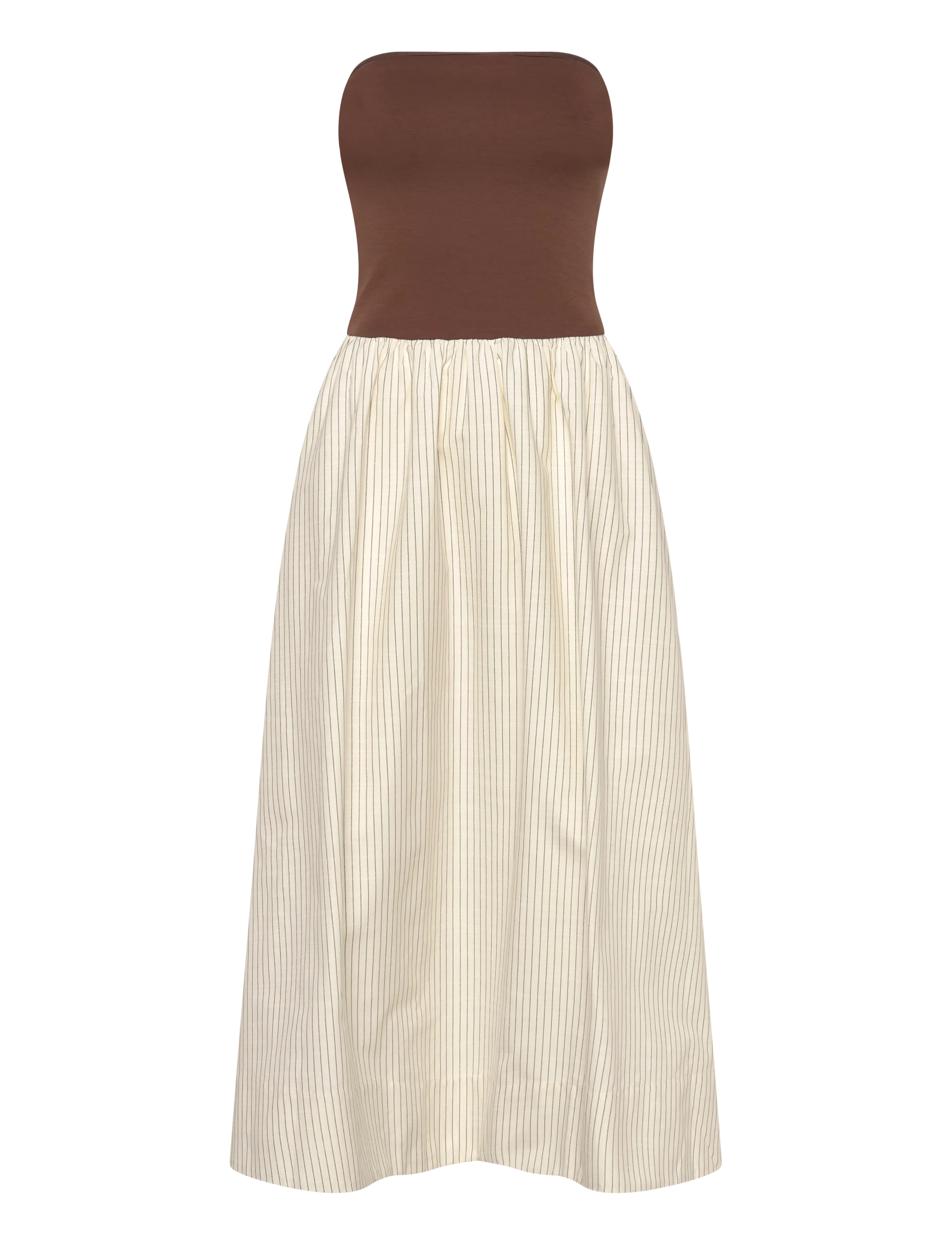 YAS YASPARGA BANDEAU LONG DRESS - PB - Kleidung - FONDUE FUDGE / cream