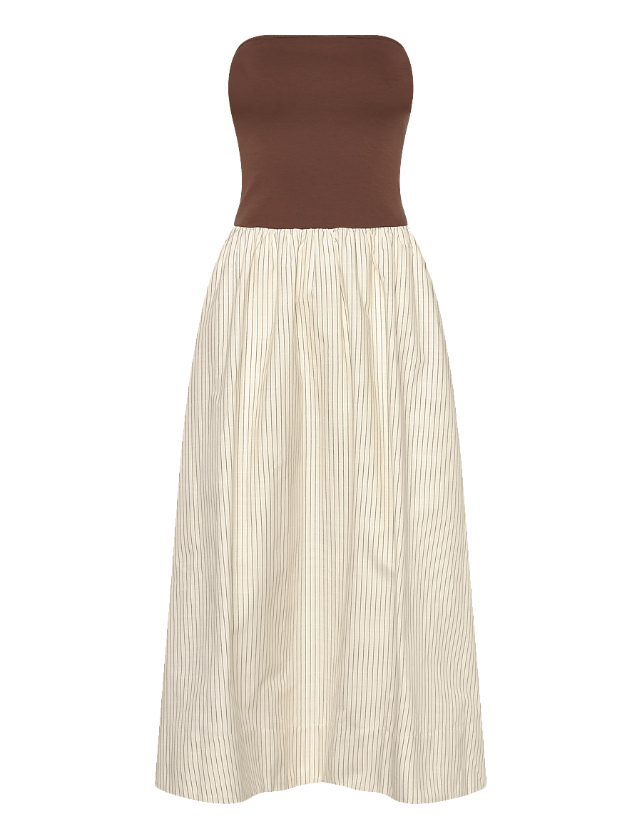 YAS - YASPARGA BANDEAU LONG DRESS - PB - maxi kjoler - fondue fudge - 0