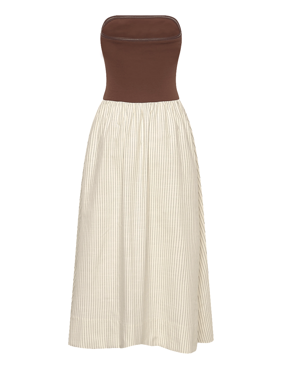 YAS - YASPARGA BANDEAU LONG DRESS - PB - maxi kjoler - fondue fudge - 1