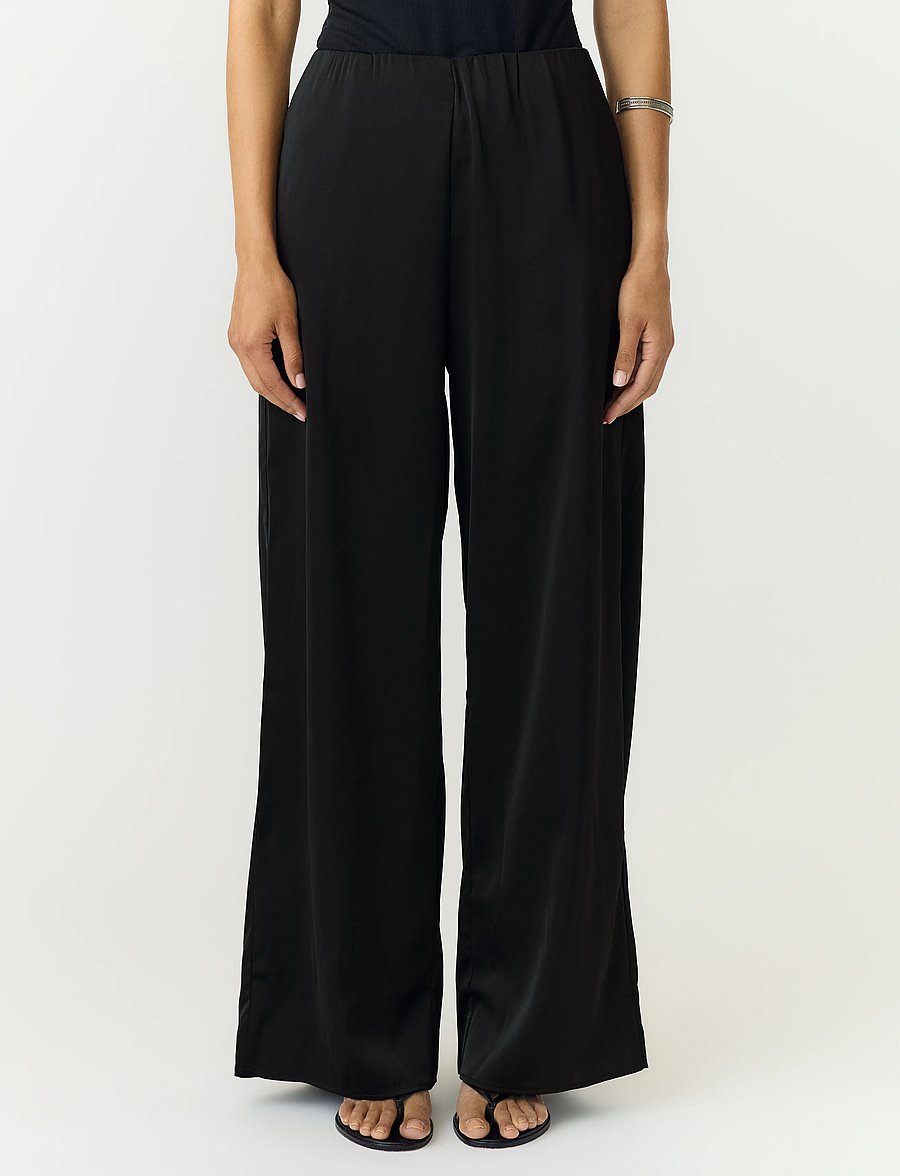 YAS - YASPELLA HW WIDE PANTS S. NOOS - hosen mit weitem bein - black - 0