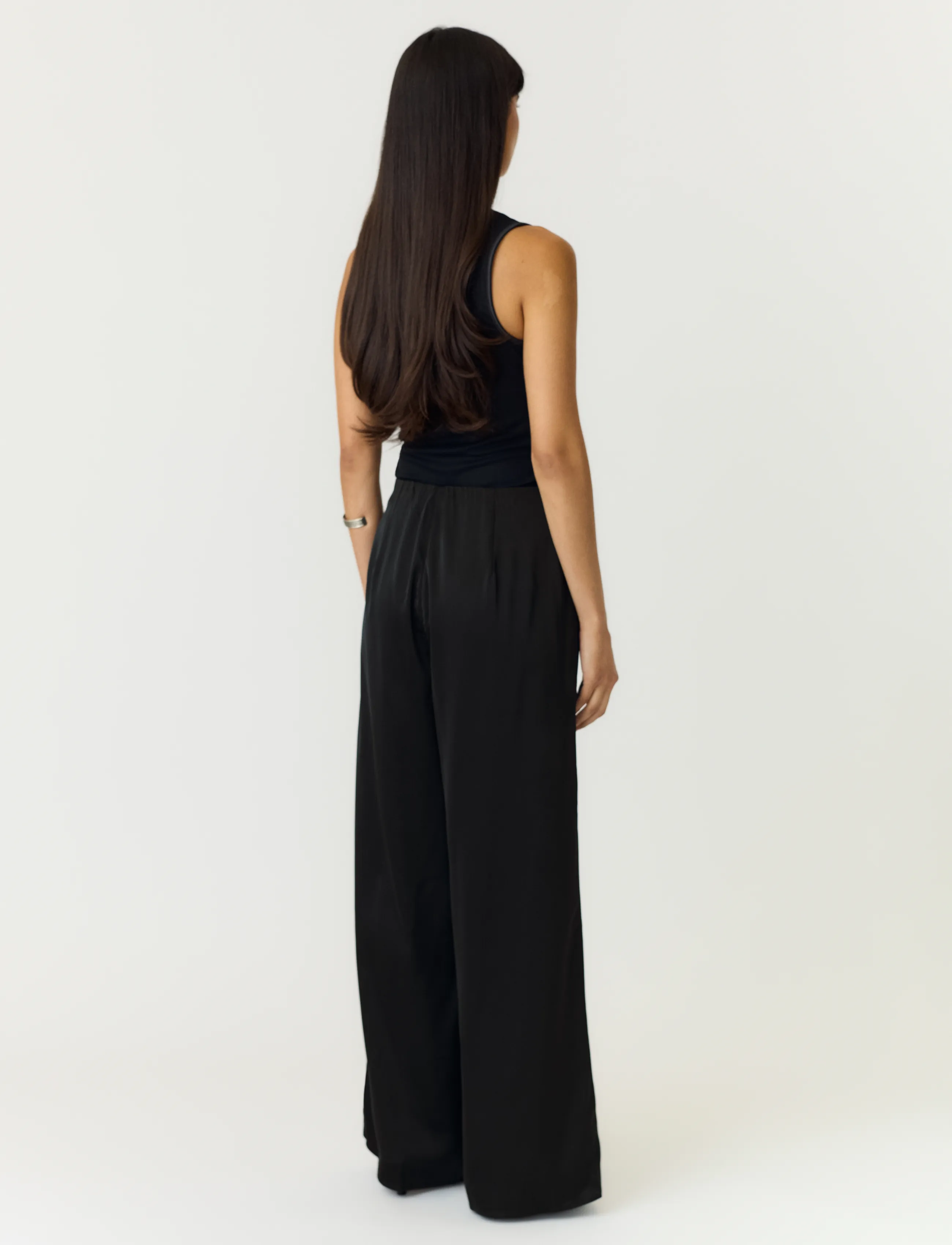 YAS - YASPELLA HW WIDE PANTS S. NOOS - hosen mit weitem bein - black - 3