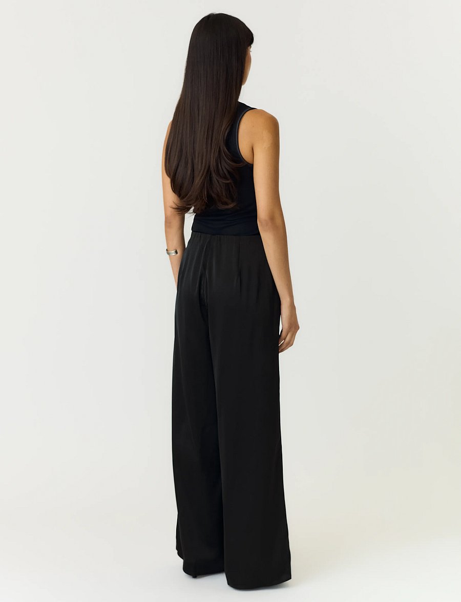 YAS - YASPELLA HW WIDE PANTS S. NOOS - hosen mit weitem bein - black - 3