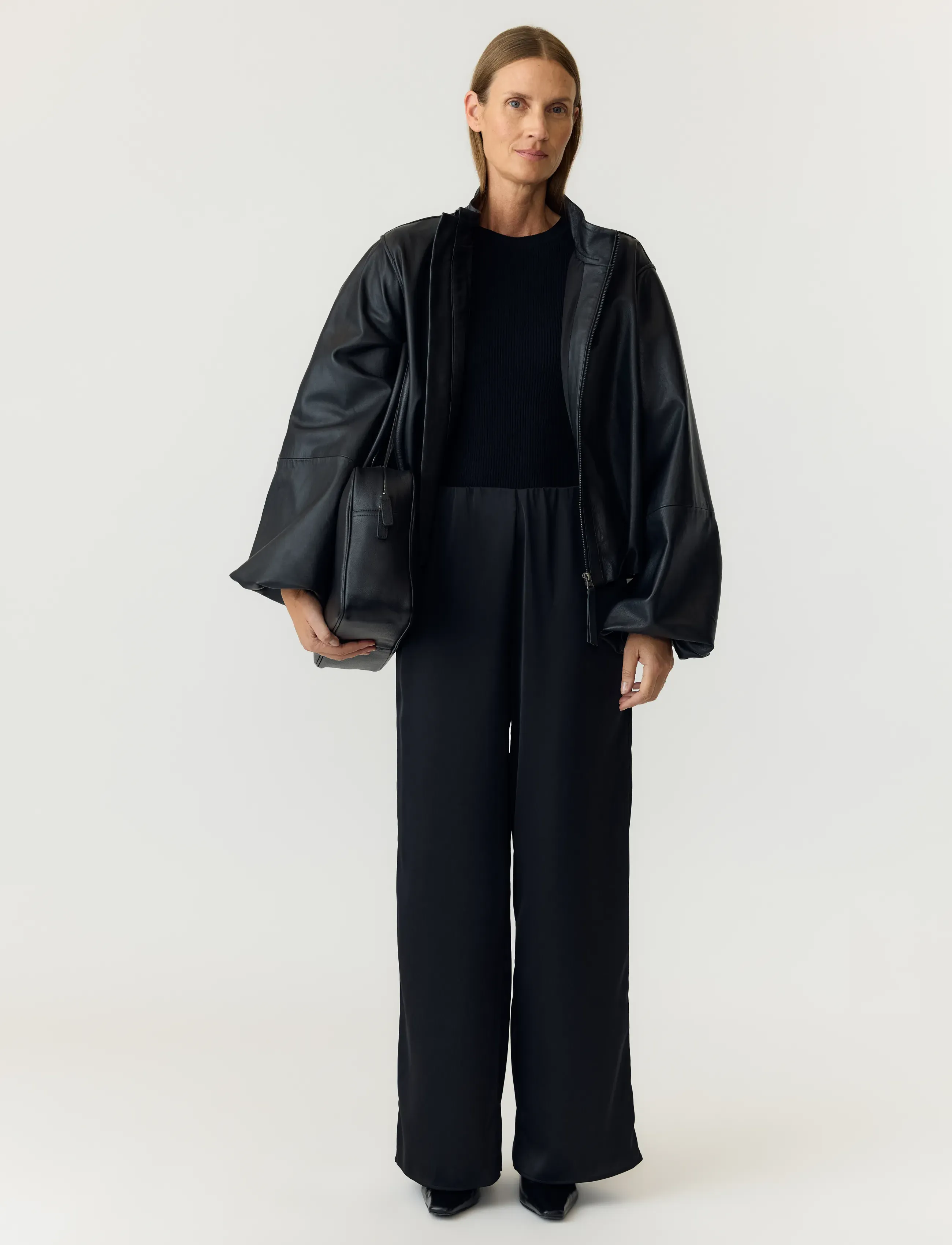 YAS - YASPELLA HW WIDE PANTS S. NOOS - laia säärega püksid - black - 5