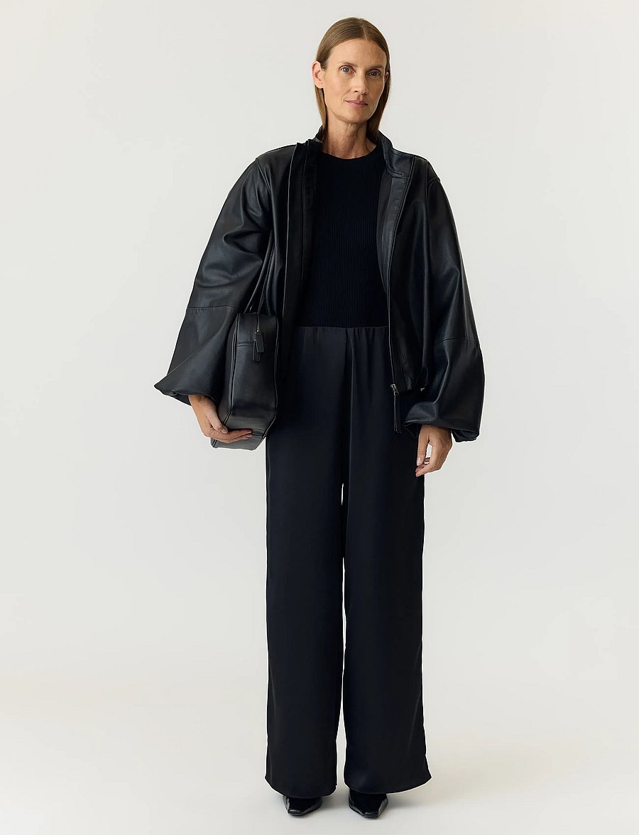 YAS - YASPELLA HW WIDE PANTS S. NOOS - laia säärega püksid - black - 5