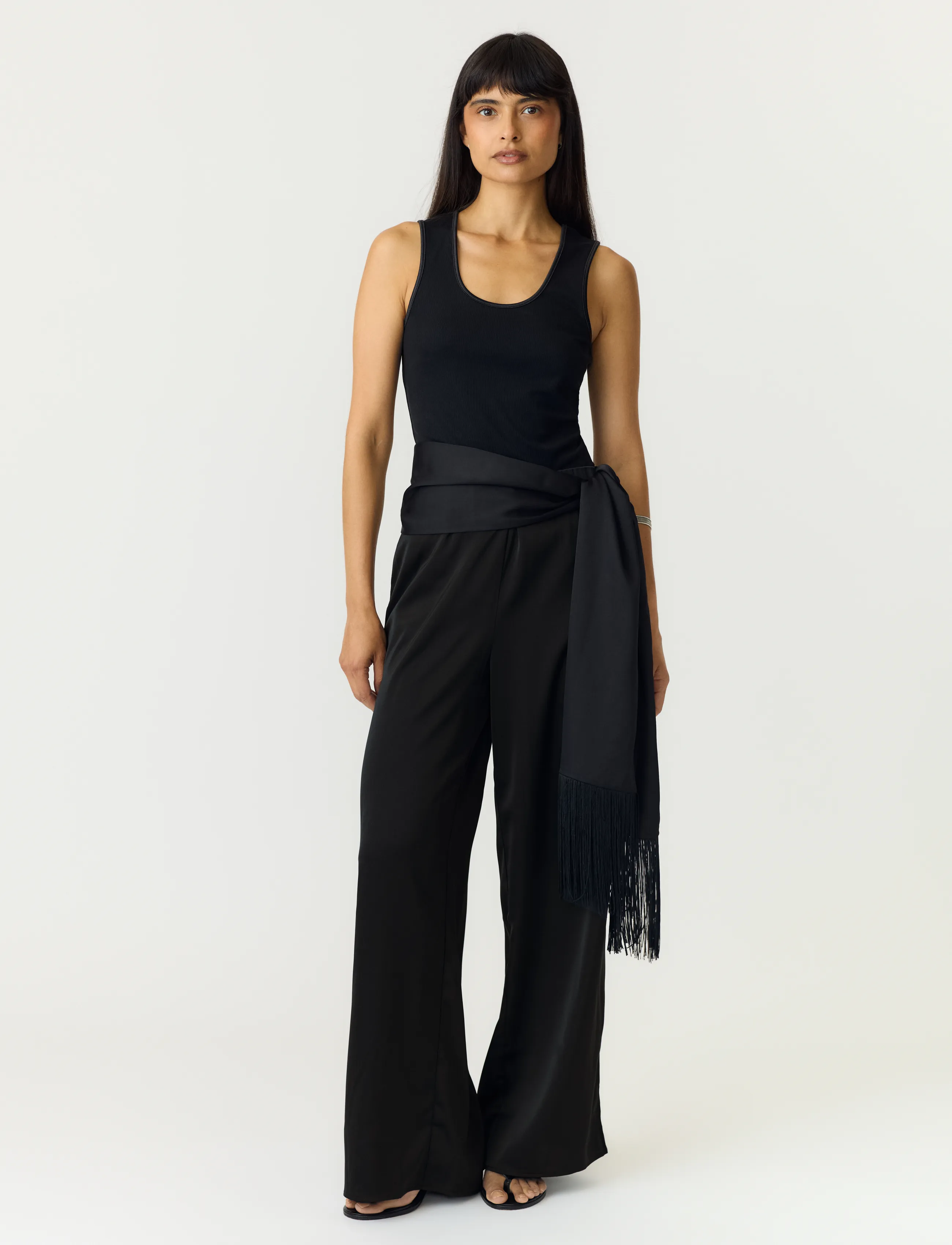 YAS - YASPELLA HW WIDE PANTS S. NOOS - hosen mit weitem bein - black - 5