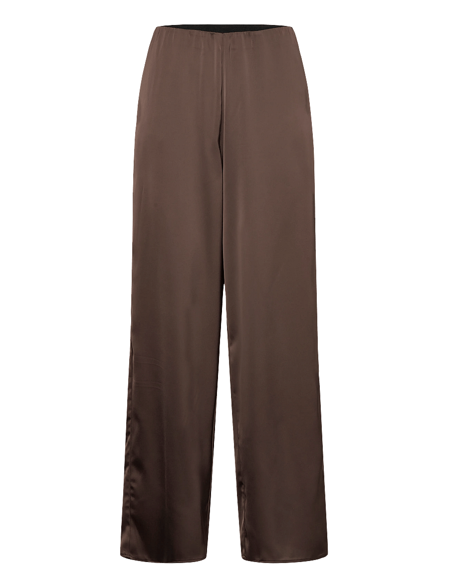 YAS - YASPELLA HW WIDE PANTS S. NOOS - bukser med brede ben - chocolate brown - 1