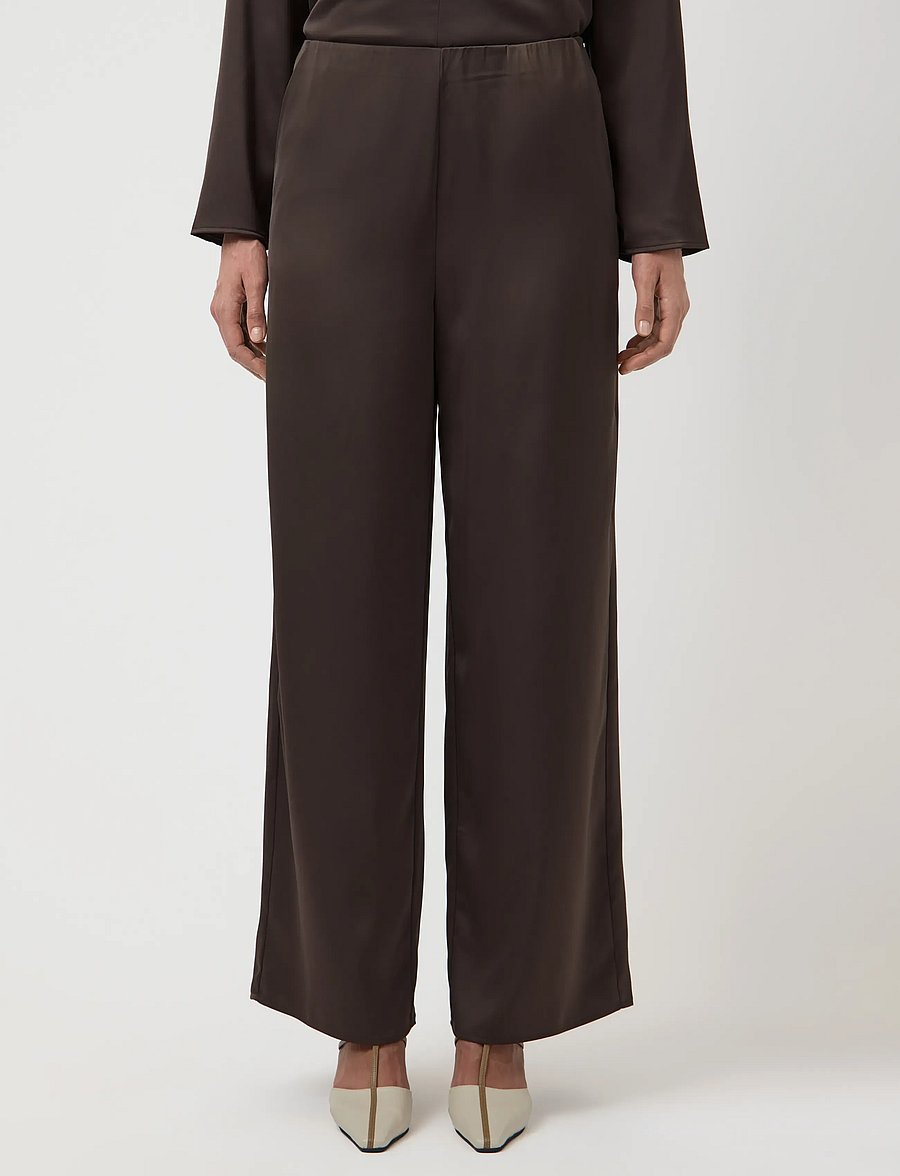 YAS - YASPELLA HW WIDE PANTS S. NOOS - bukser med brede ben - chocolate brown - 0