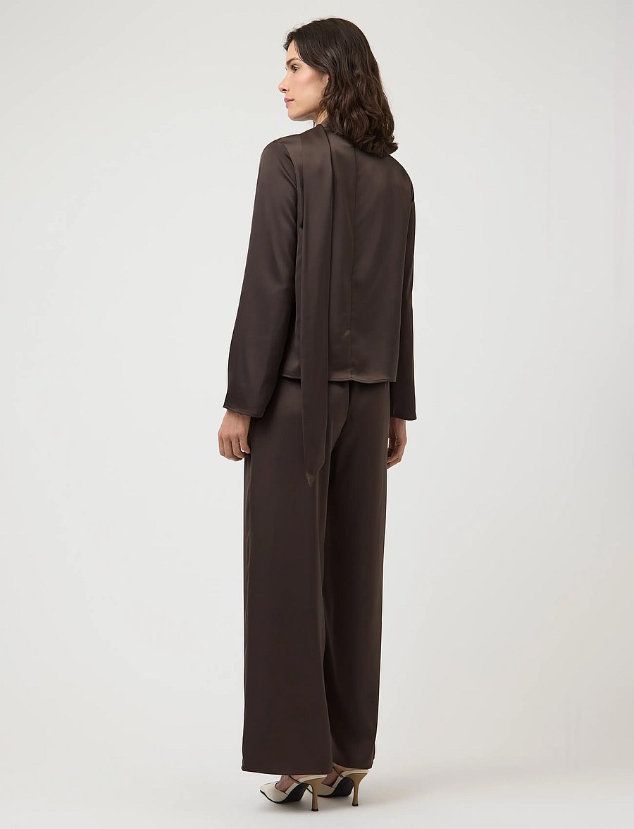 YAS - YASPELLA HW WIDE PANTS S. NOOS - bukser med brede ben - chocolate brown - 3
