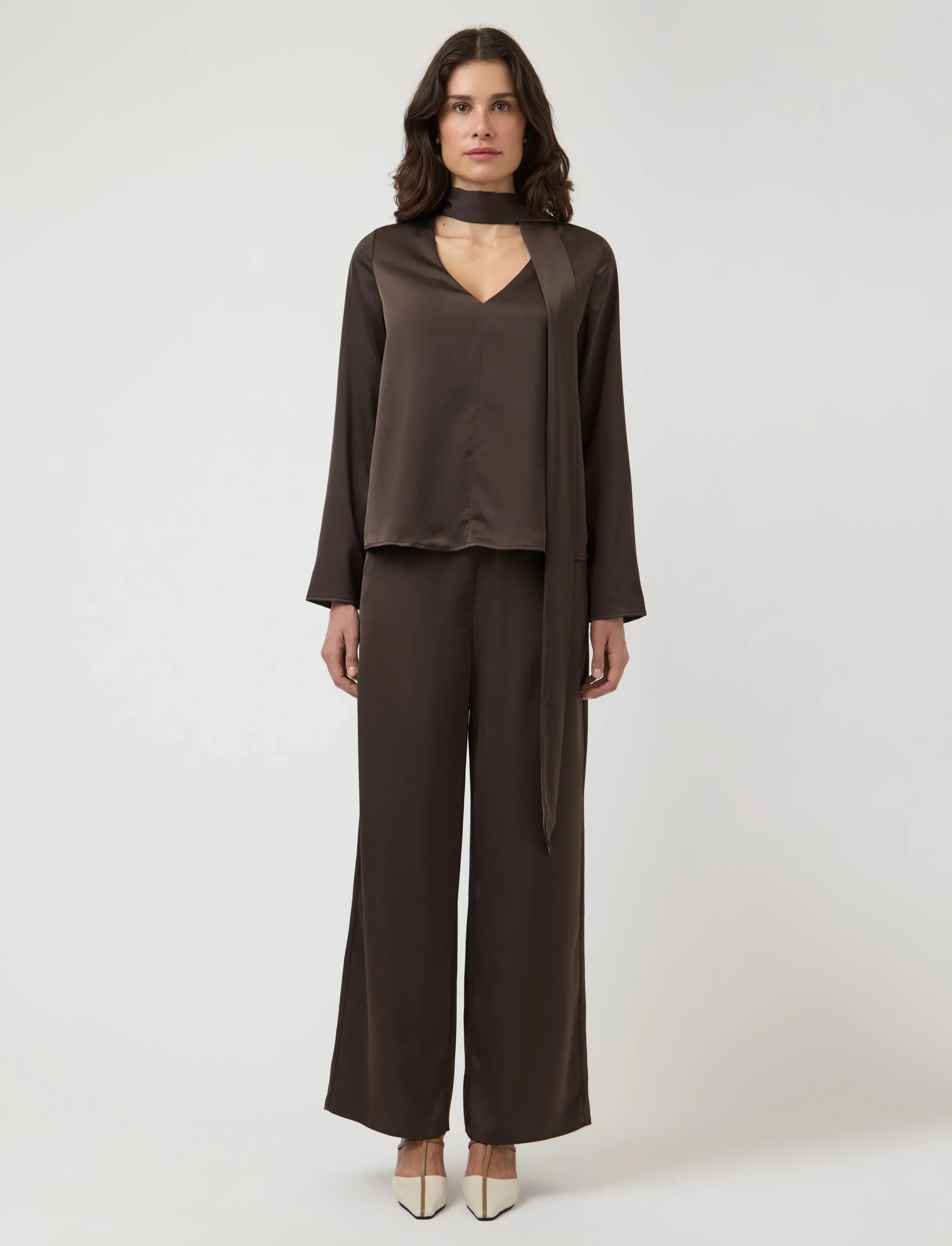 YAS Yaspella Hw Wide Pants S. Noos hängselbyxor dam – bild 3