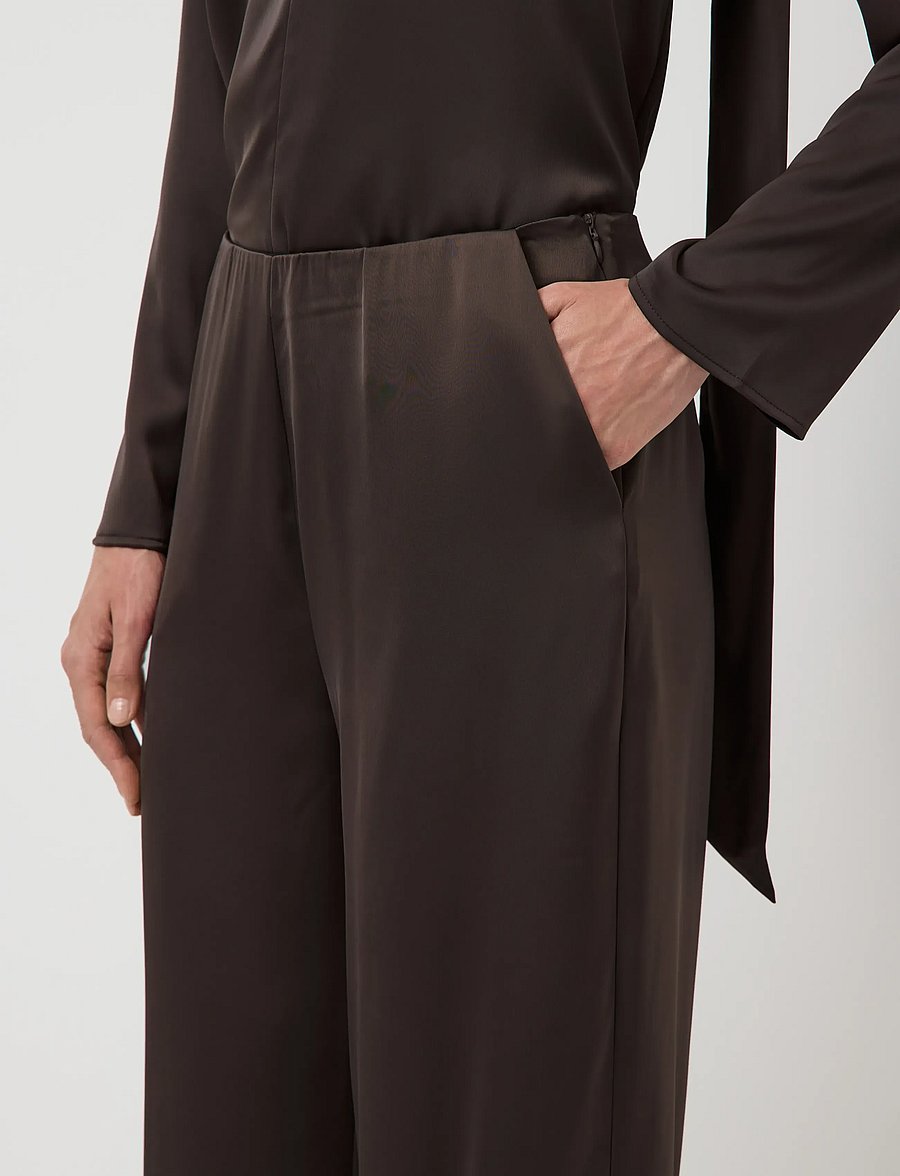 YAS - YASPELLA HW WIDE PANTS S. NOOS - bukser med brede ben - chocolate brown - 5