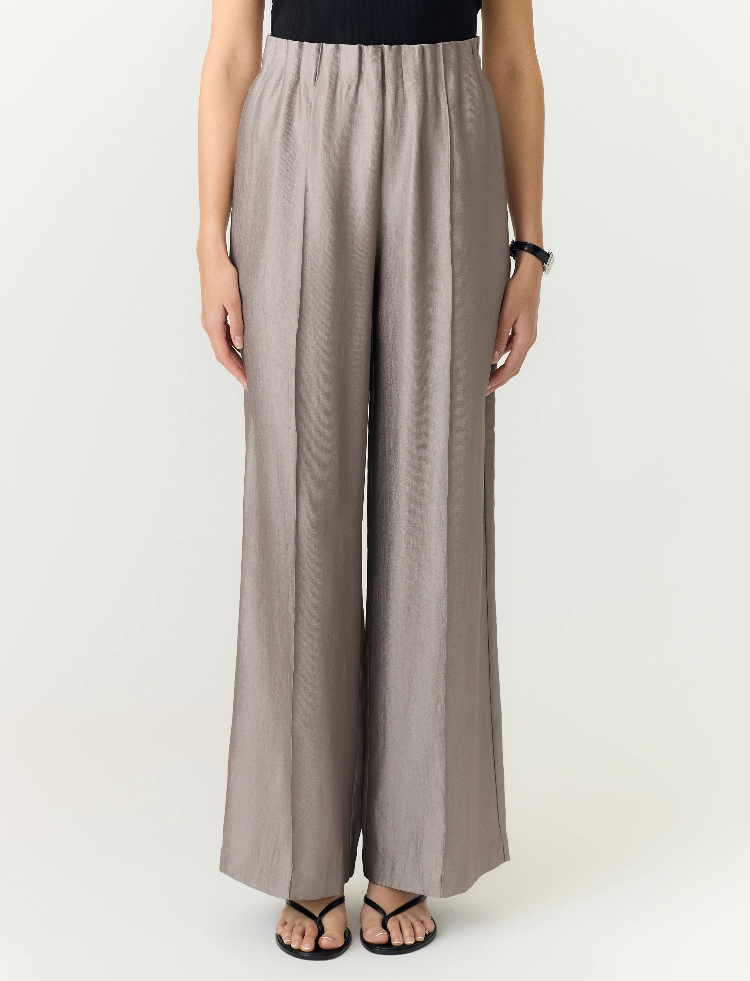 YAS YASMALLIS HW PANT - Kläder - TIMBER WOLF / grey