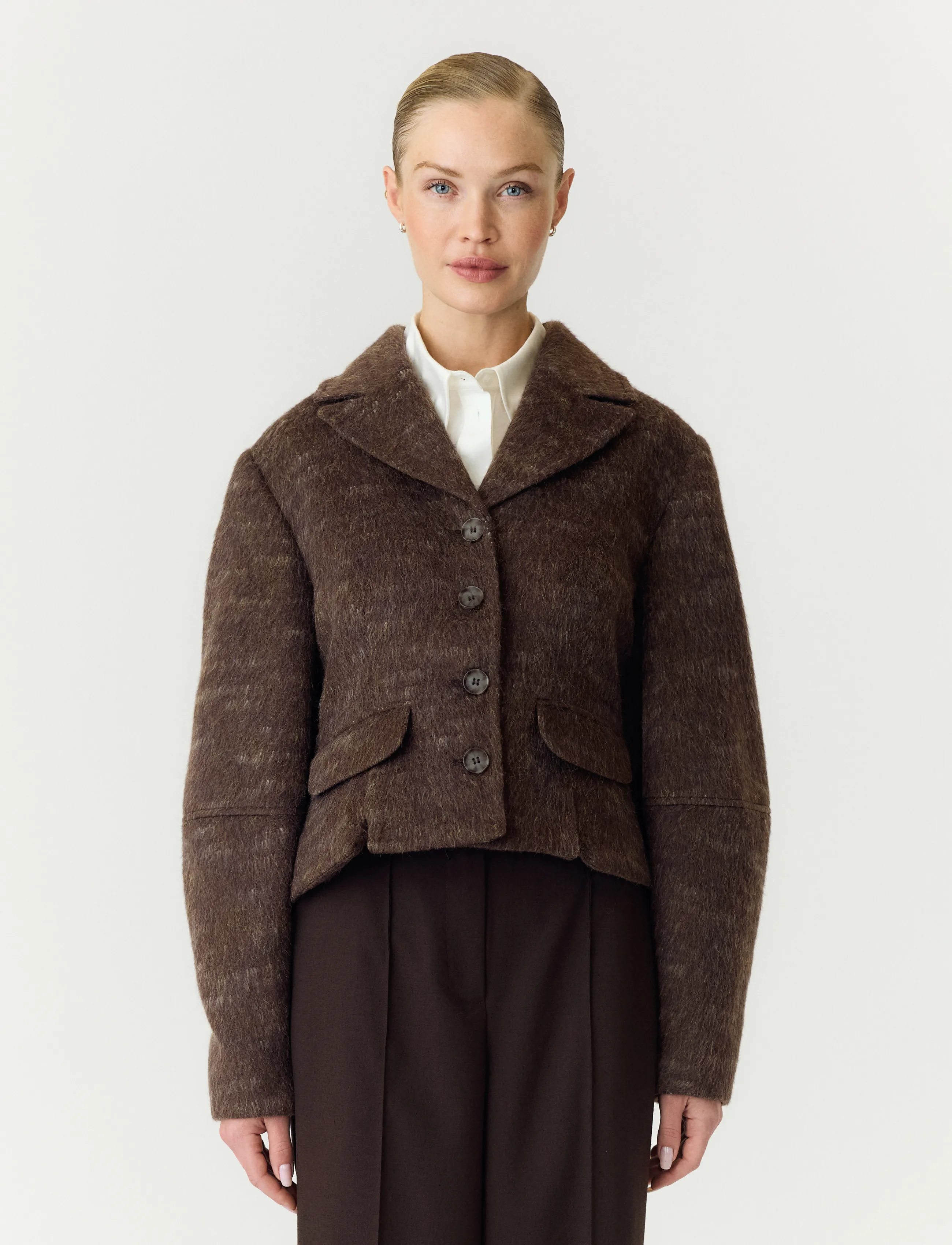 YAS Yashuliva Ls Jacket, 40, Brown, Blazere > Cropped Blazere, Dame