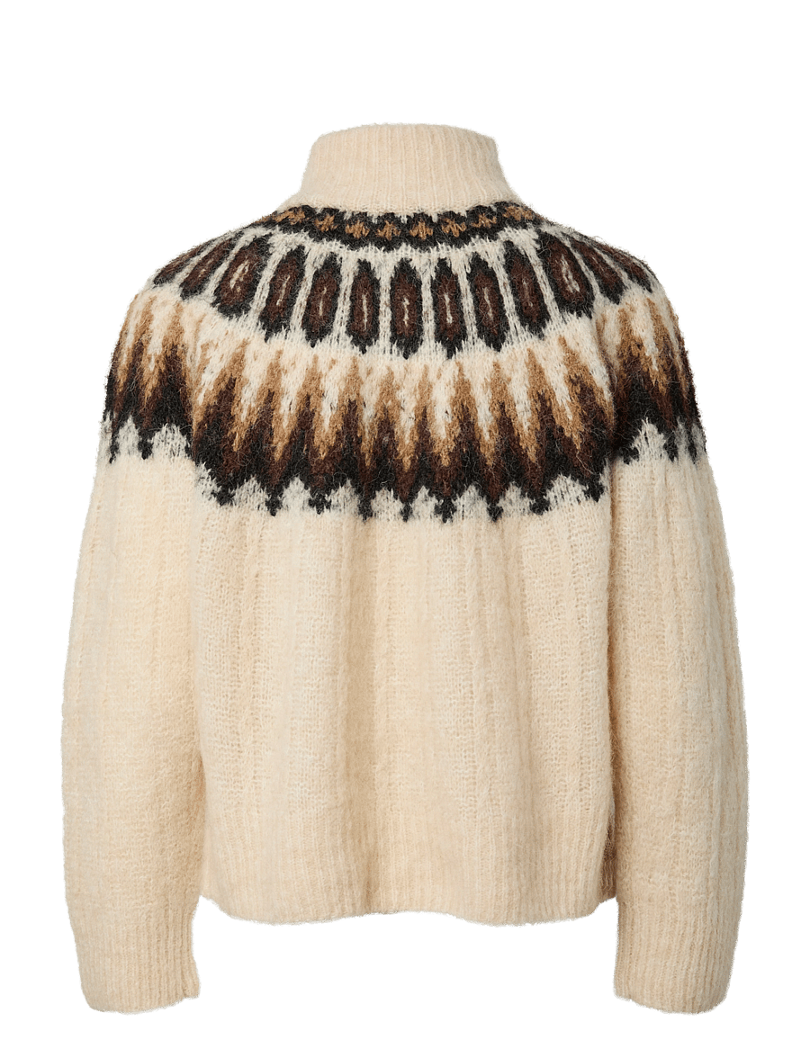 YAS - YASDOMINA LS WOOL BLEND KNIT PULLOVER - striktrøjer - wood ash - 2