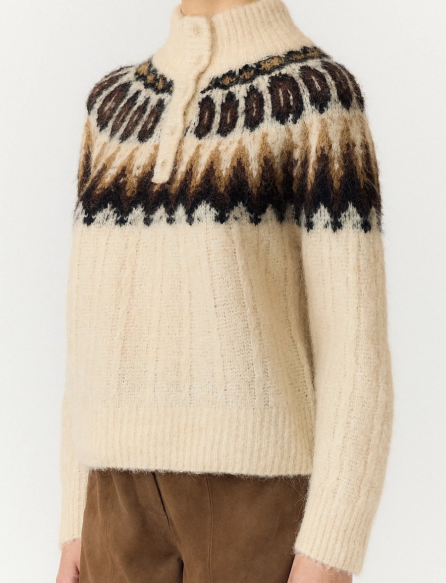 YAS - YASDOMINA LS WOOL BLEND KNIT PULLOVER - striktrøjer - wood ash - 5