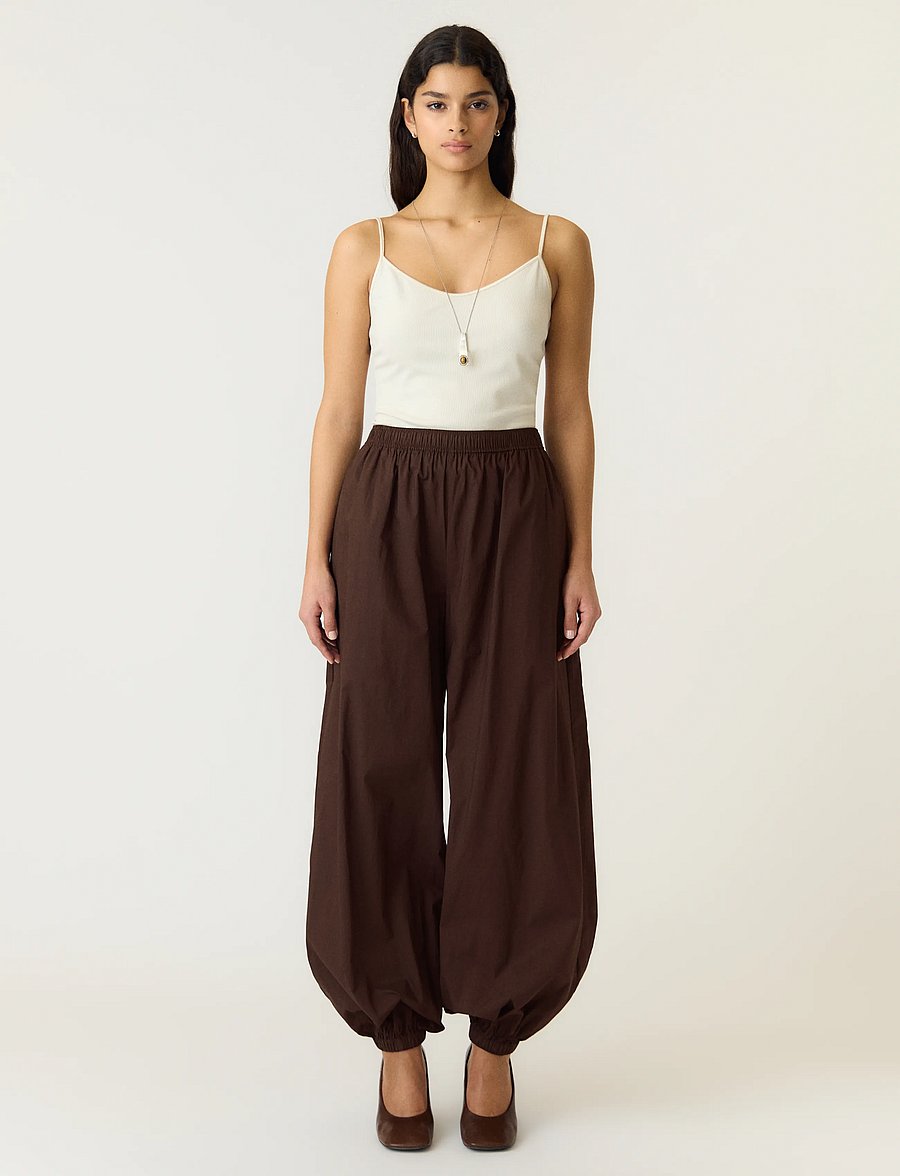 YAS - YASMELVO HW BALLOON PANT S. - hosen mit geradem bein - coffee bean - 4