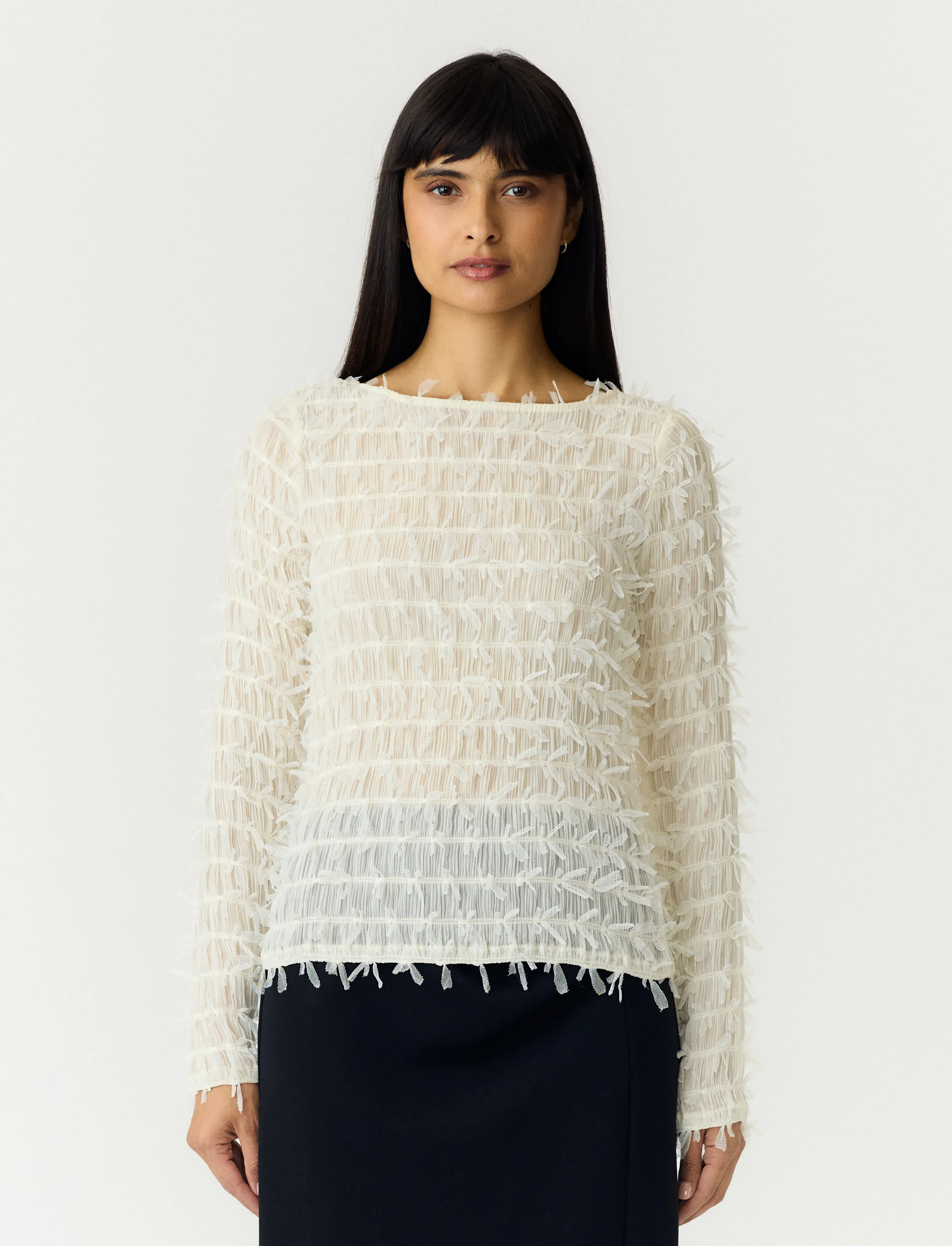 YAS YASCOMEA LS TOP - YAS - PUMICE STONE / cream