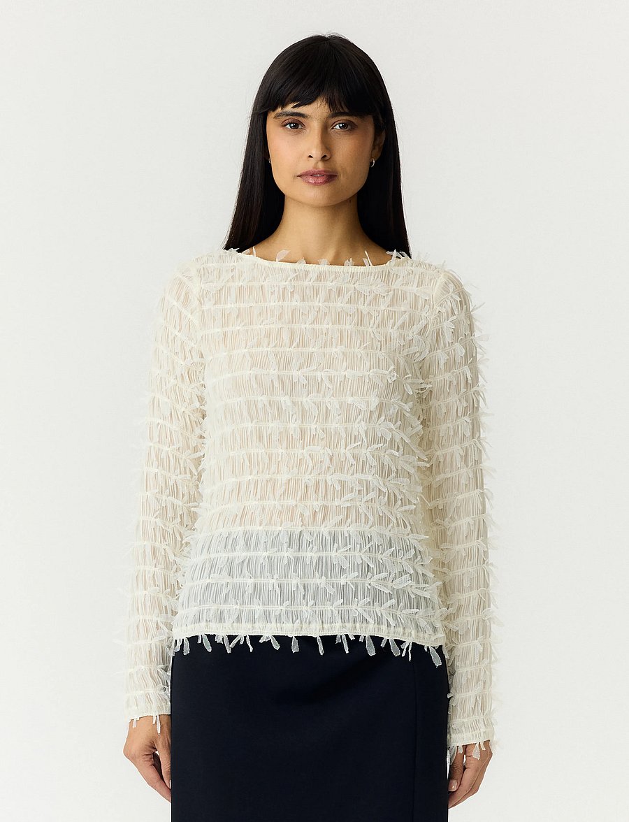 YAS - YASCOMEA LS TOP - langärmelige blusen - pumice stone - 0