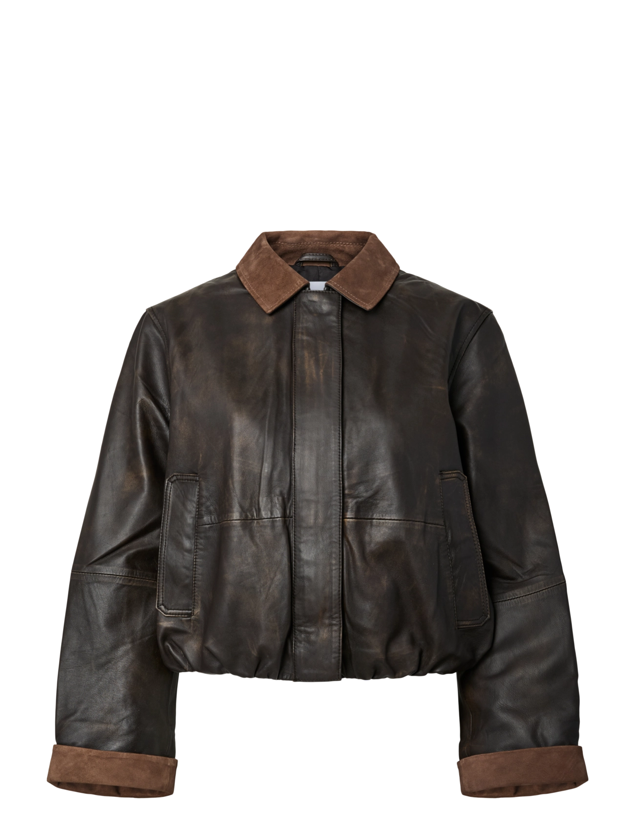YAS - YASFEROS LS LEATHER JACKET - coffee bean - 1