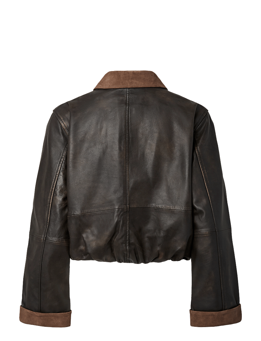 YAS - YASFEROS LS LEATHER JACKET - coffee bean - 2