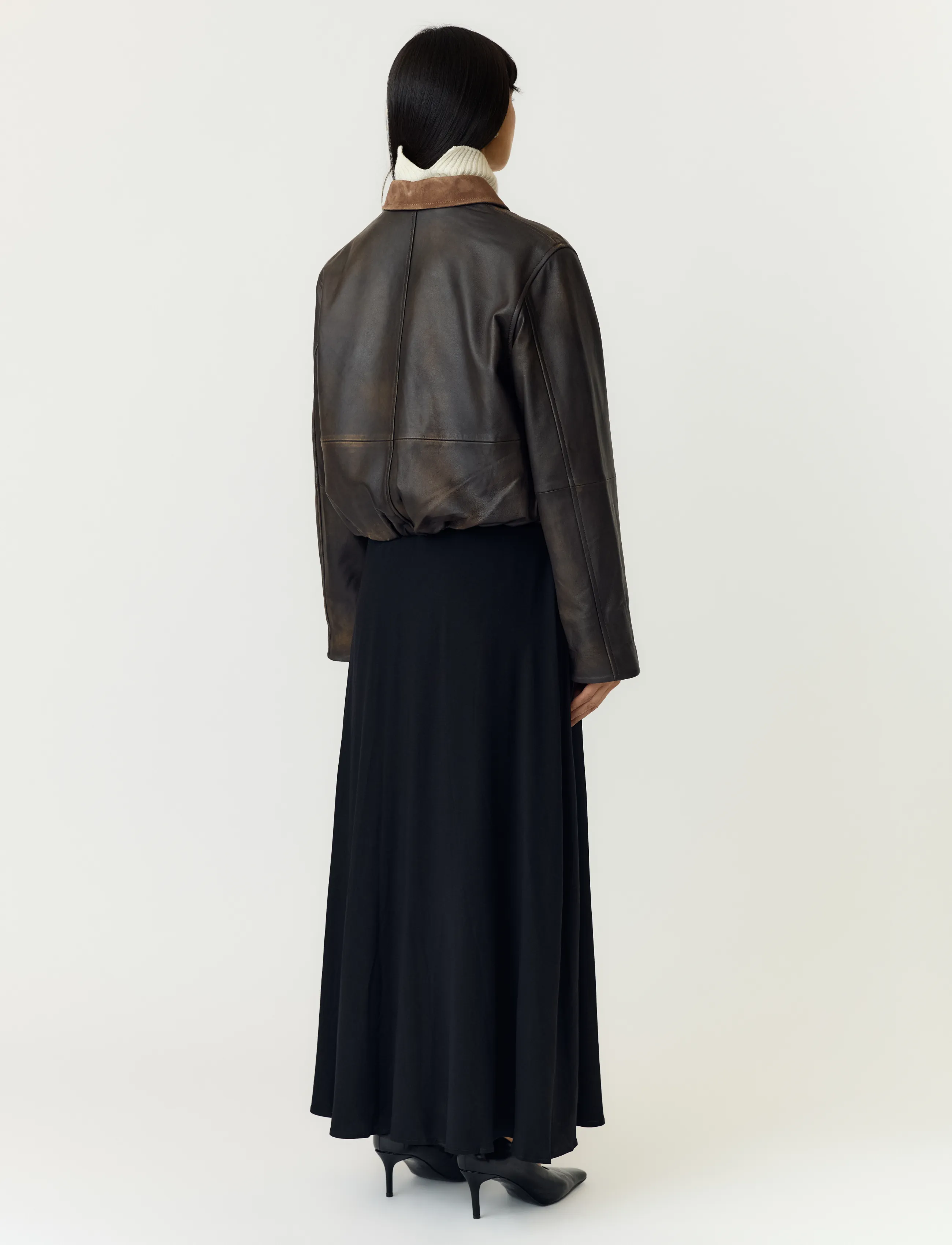 YAS - YASFEROS LS LEATHER JACKET - coffee bean - 3