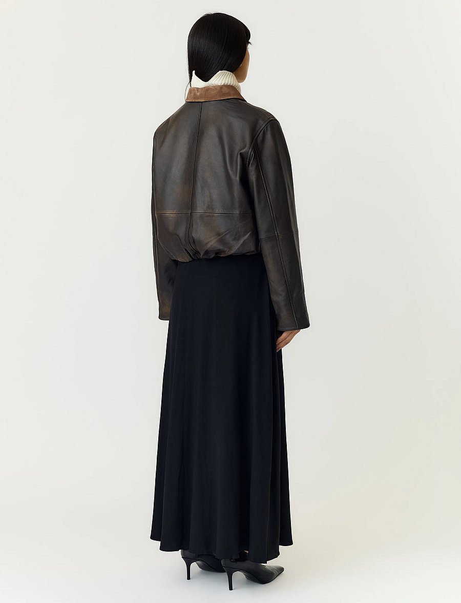 YAS - YASFEROS LS LEATHER JACKET - coffee bean - 3