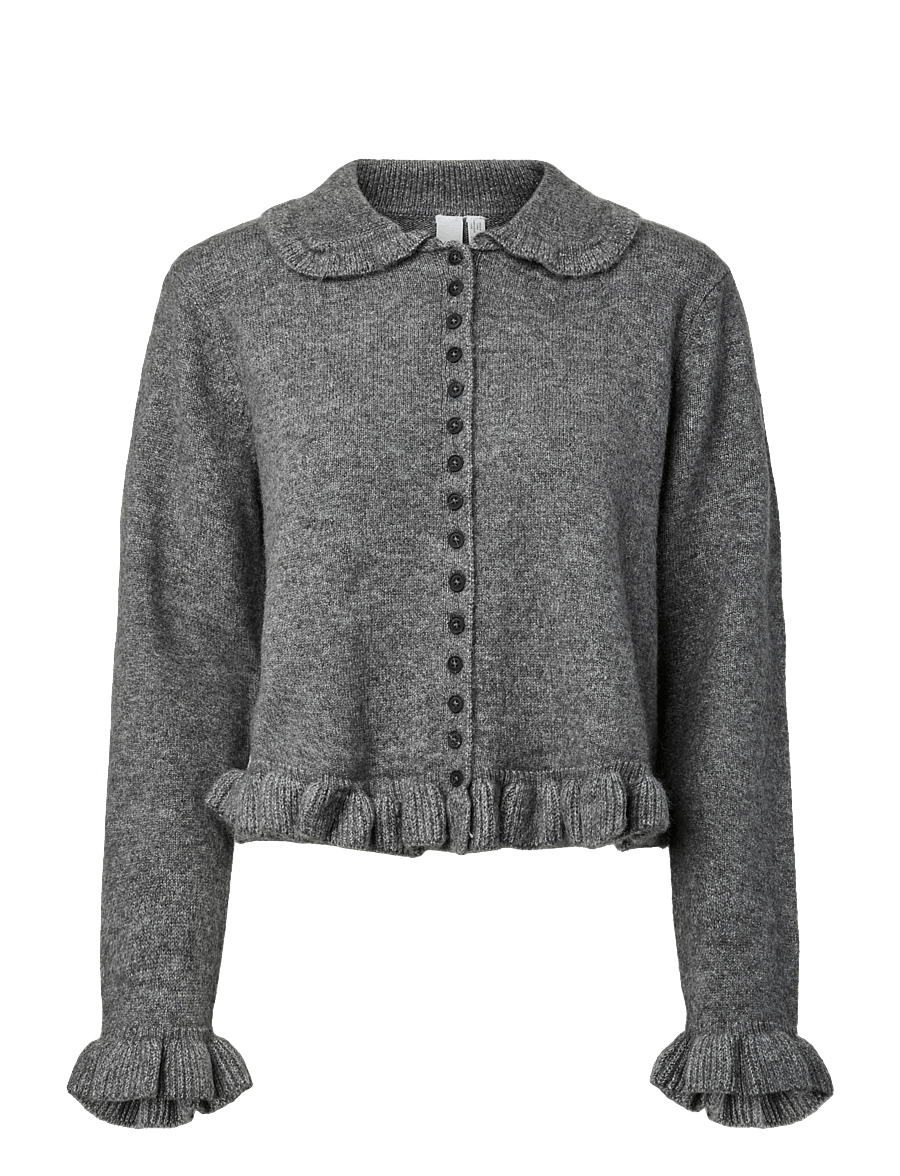 YAS - YASFRILO LS KNIT CARDIGAN S. NOOS - medium grey melange - 1