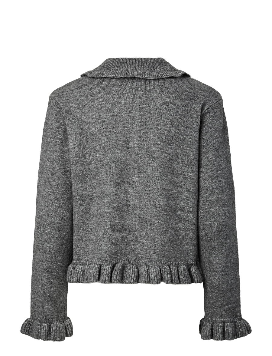 YAS - YASFRILO LS KNIT CARDIGAN S. NOOS - medium grey melange - 2