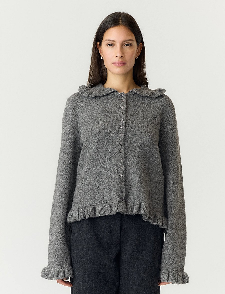 YAS - YASFRILO LS KNIT CARDIGAN S. NOOS - medium grey melange - 0