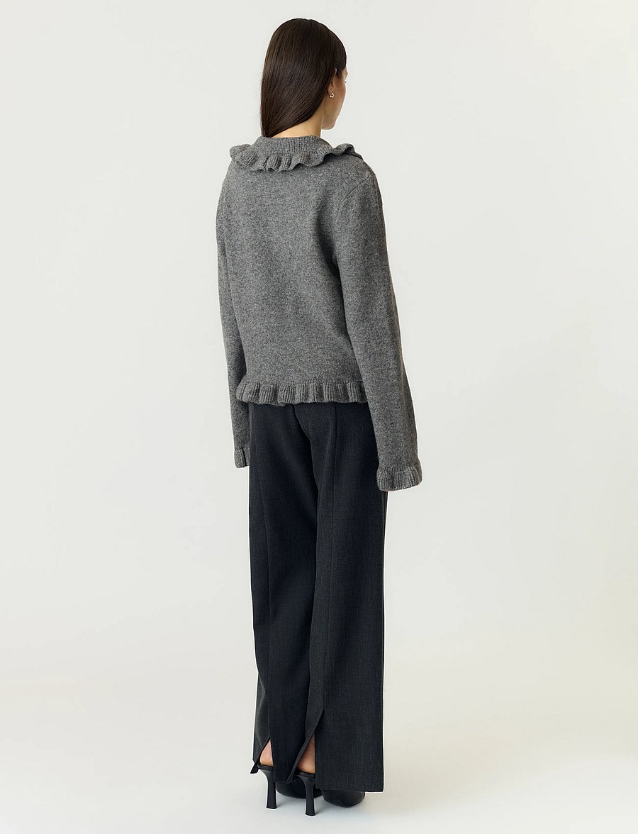 YAS - YASFRILO LS KNIT CARDIGAN S. NOOS - medium grey melange - 3
