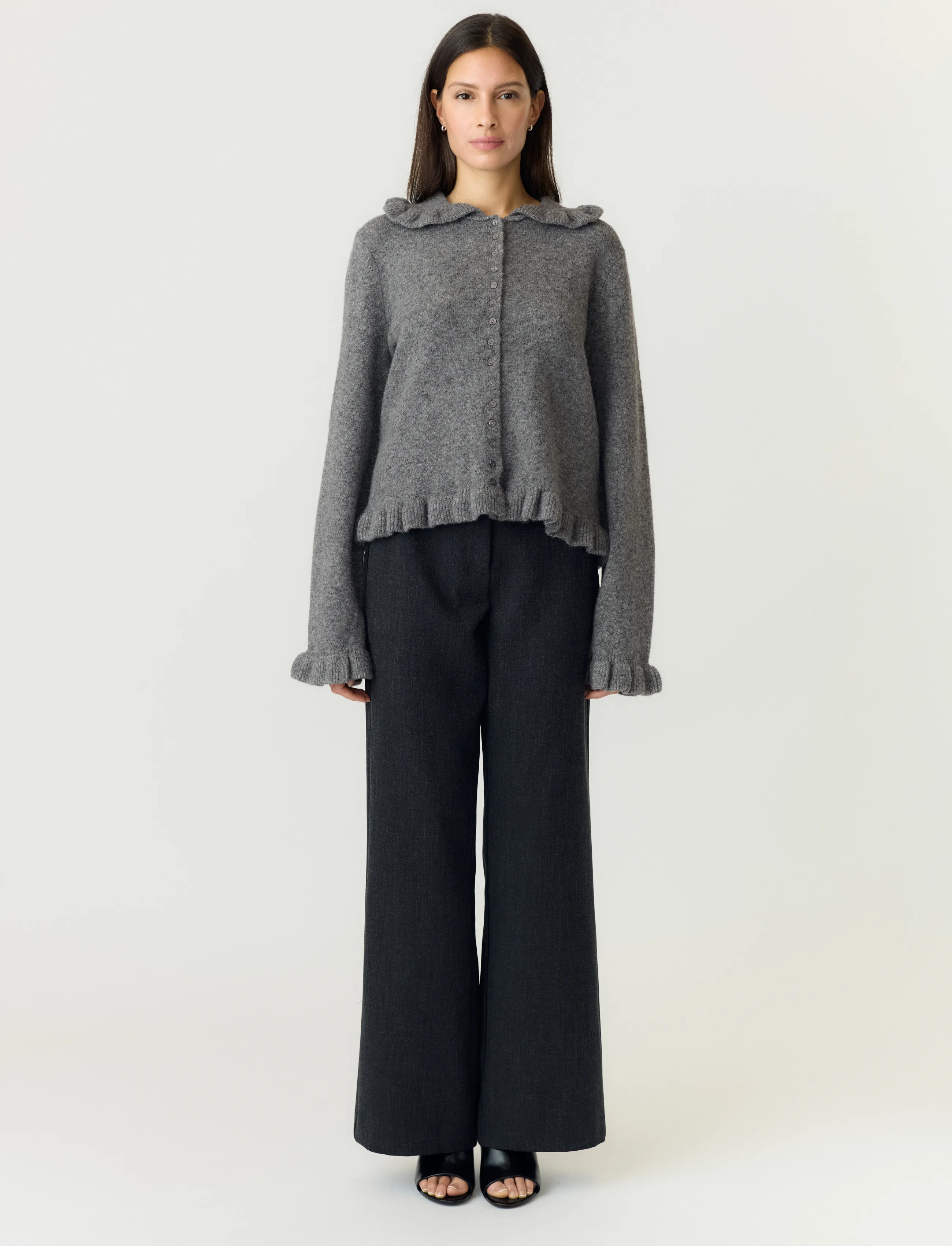 YAS - YASFRILO LS KNIT CARDIGAN S. NOOS - medium grey melange - 4