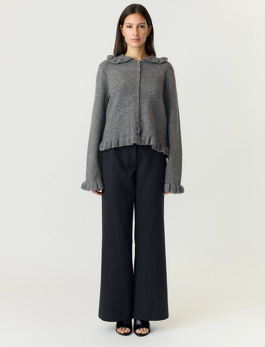 YAS - YASFRILO LS KNIT CARDIGAN S. NOOS - medium grey melange - 4