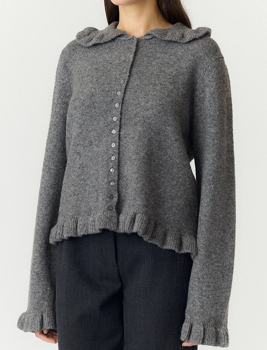 YAS - YASFRILO LS KNIT CARDIGAN S. NOOS - medium grey melange - 5