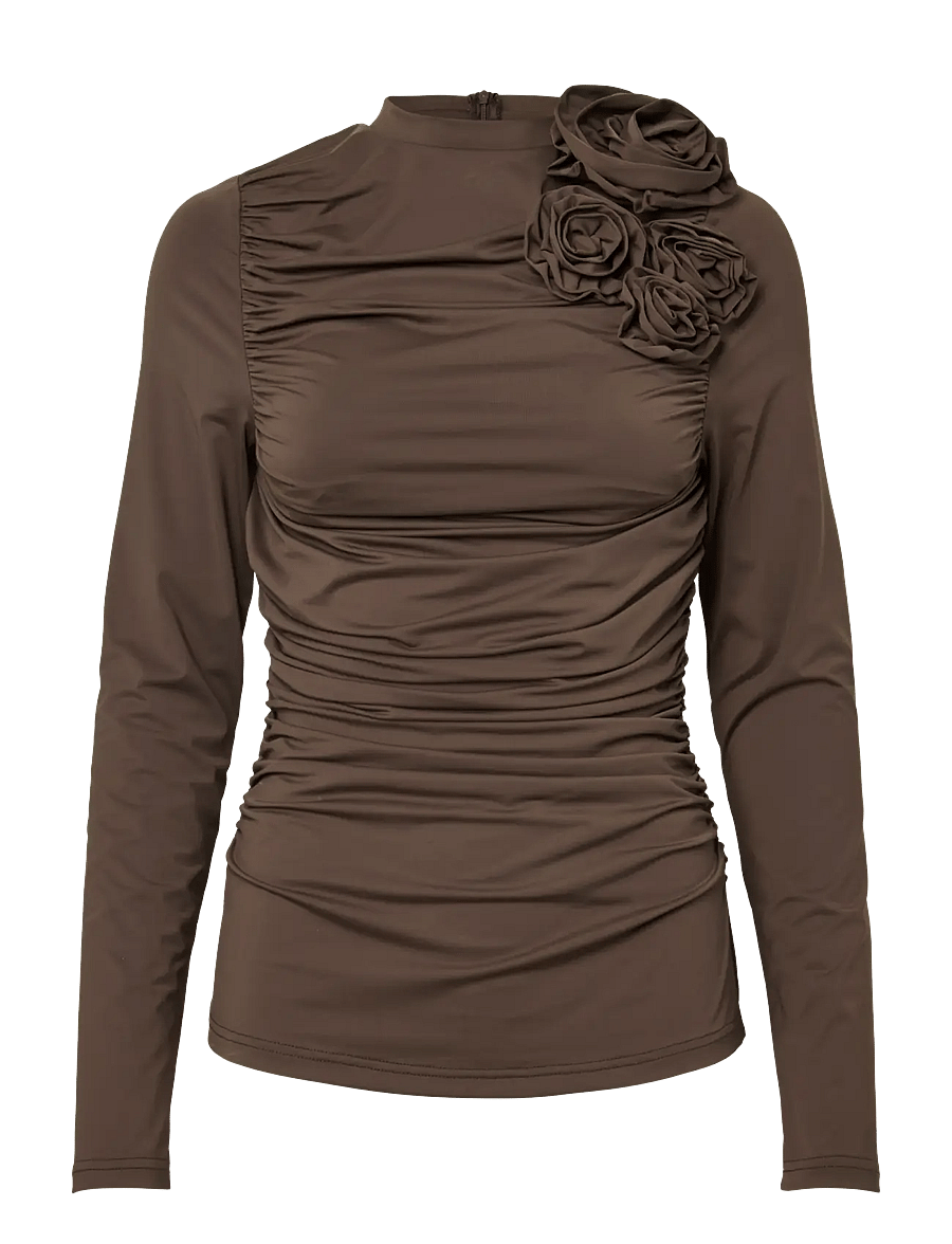 YAS - YASDONA LS TOP - D2D - langärmelige blusen - chocolate brown - 1