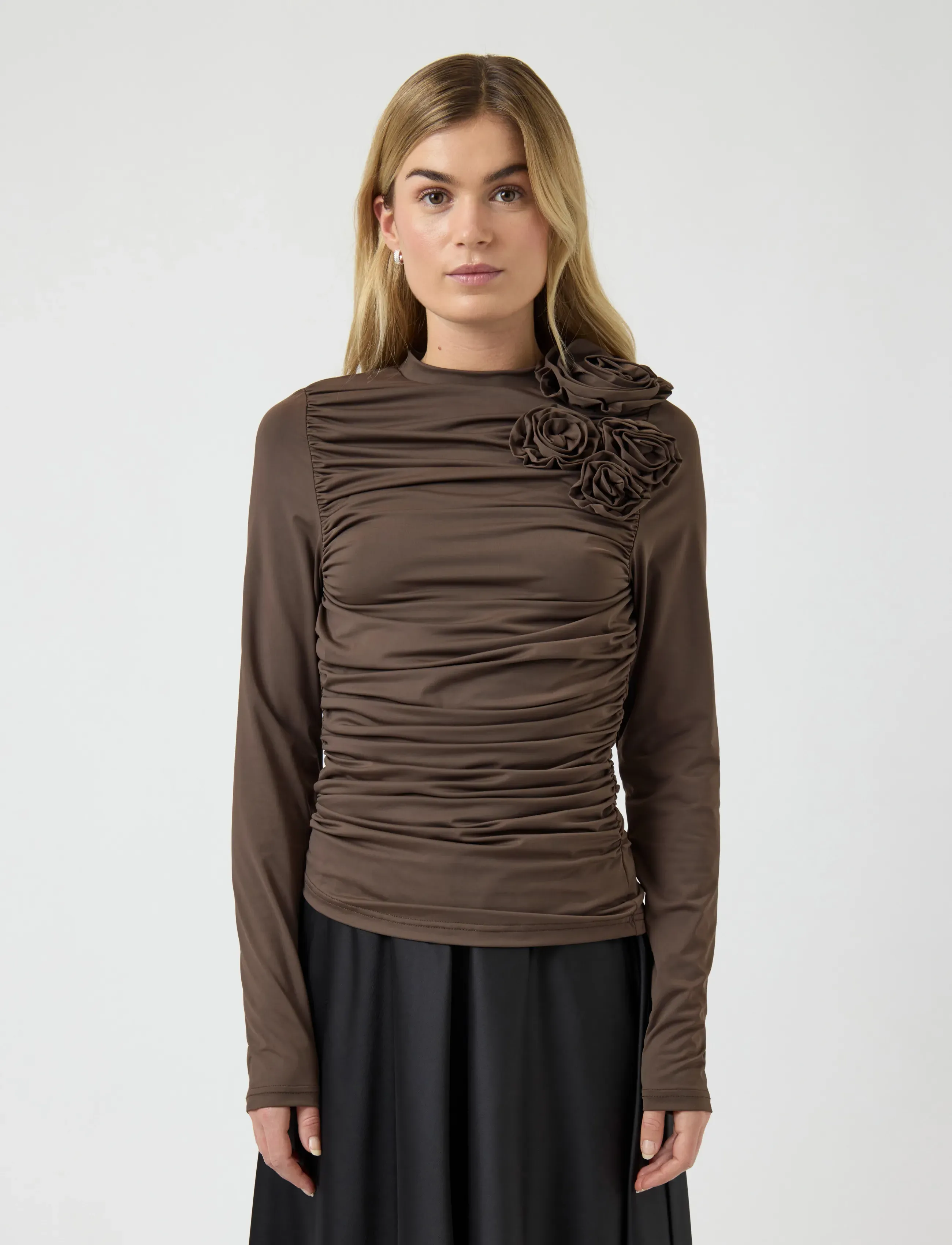 YAS YASDONA LS TOP - D2D - Blouses - CHOCOLATE BROWN / brown