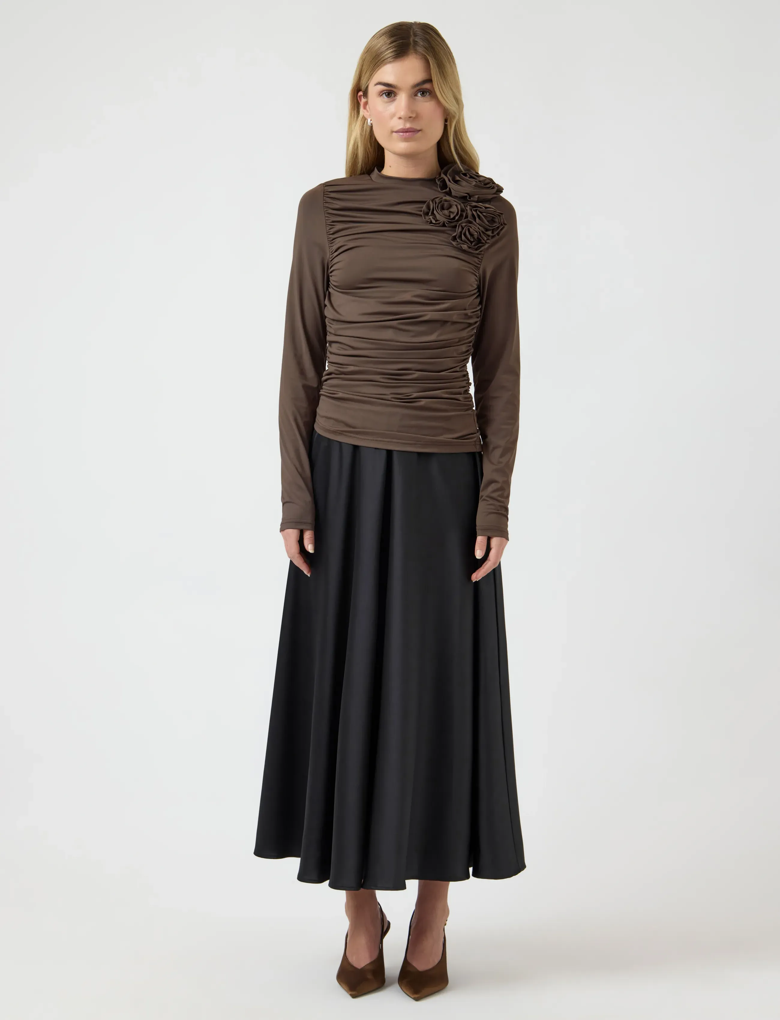 YAS - YASDONA LS TOP - D2D - langærmede bluser - chocolate brown - 4