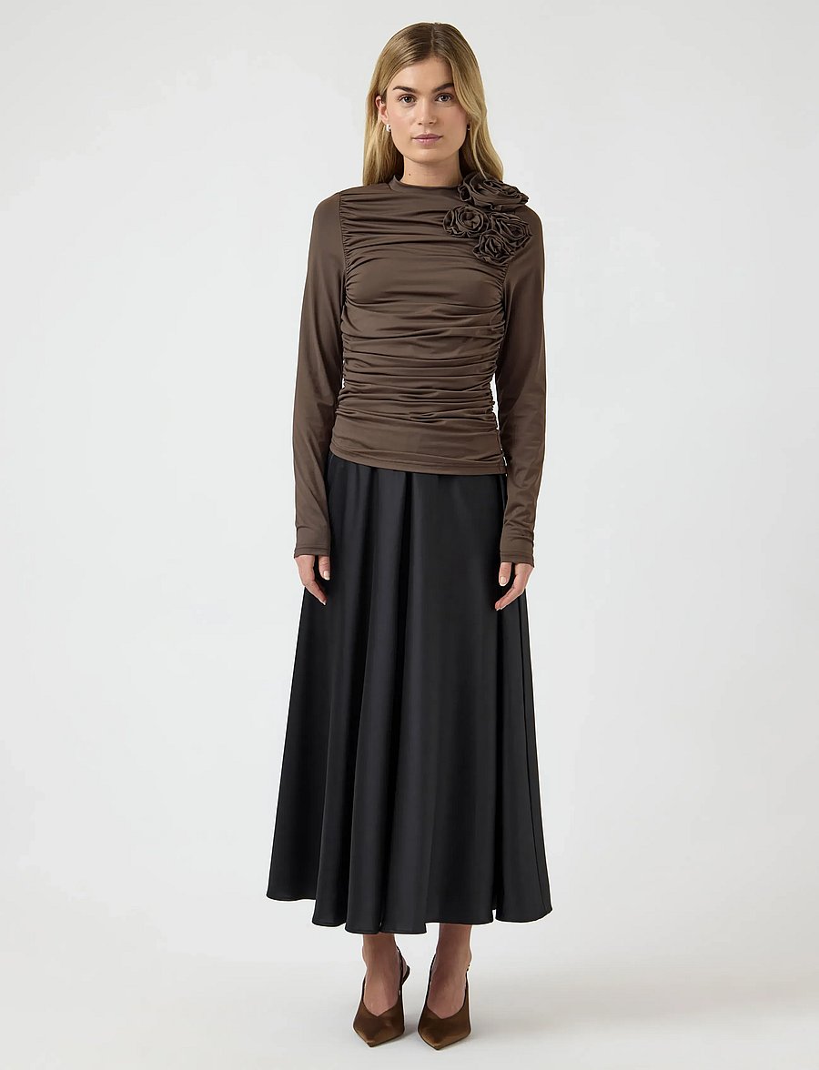 YAS - YASDONA LS TOP - D2D - langärmelige blusen - chocolate brown - 4