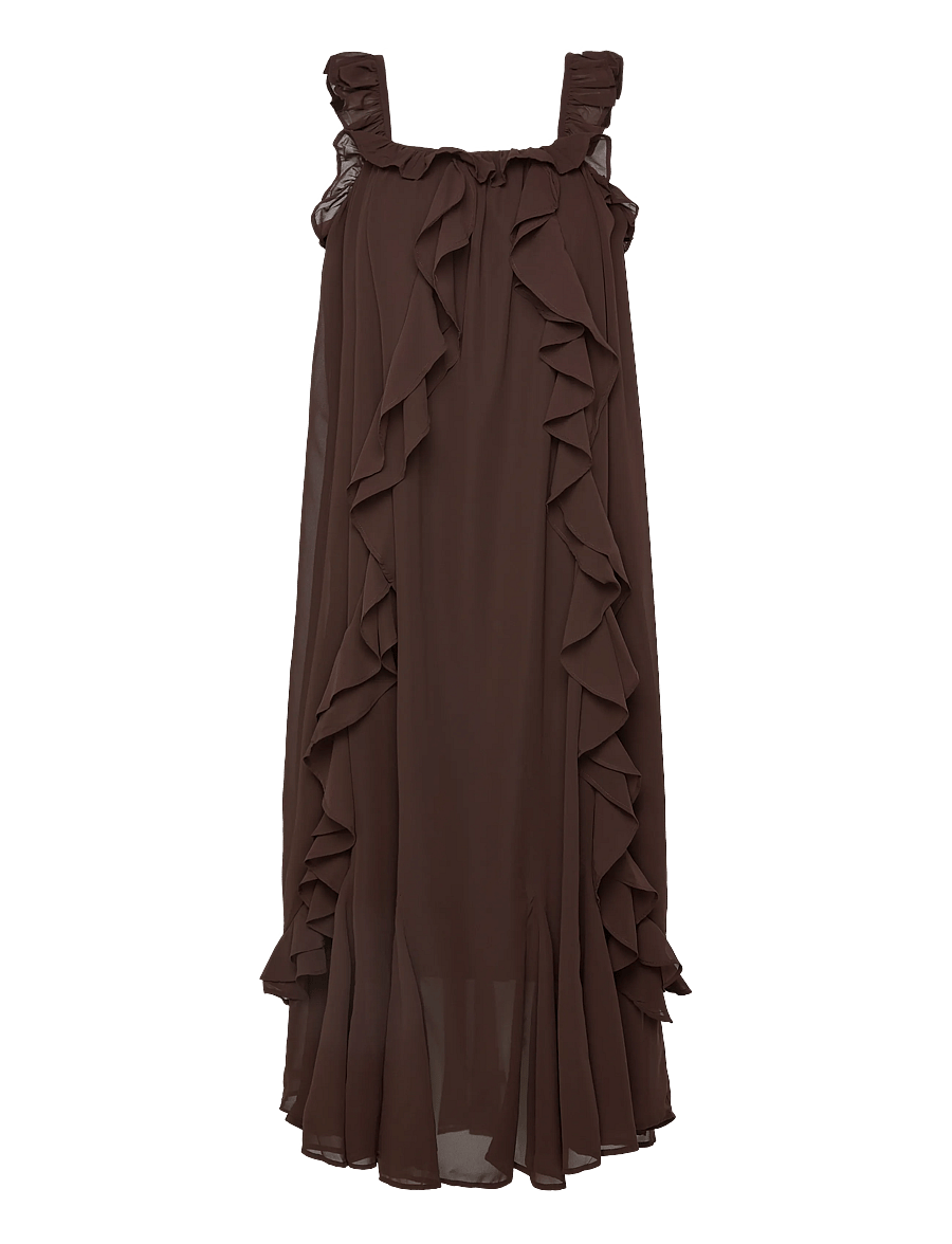 YAS - YASCHIFFA STRAP ANKLE DRESS S. - FEST - suvekleidid - coffee bean - 0