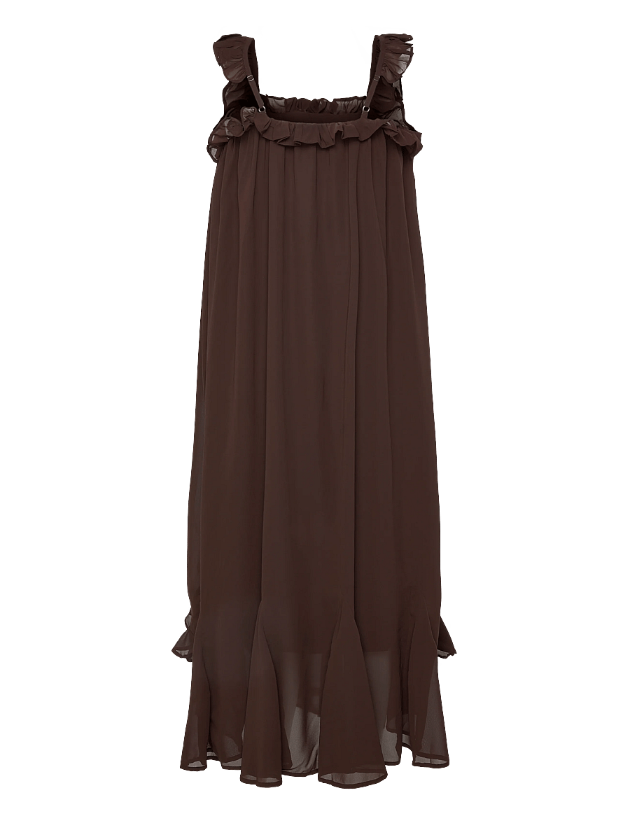 YAS - YASCHIFFA STRAP ANKLE DRESS S. - FEST - suvekleidid - coffee bean - 1