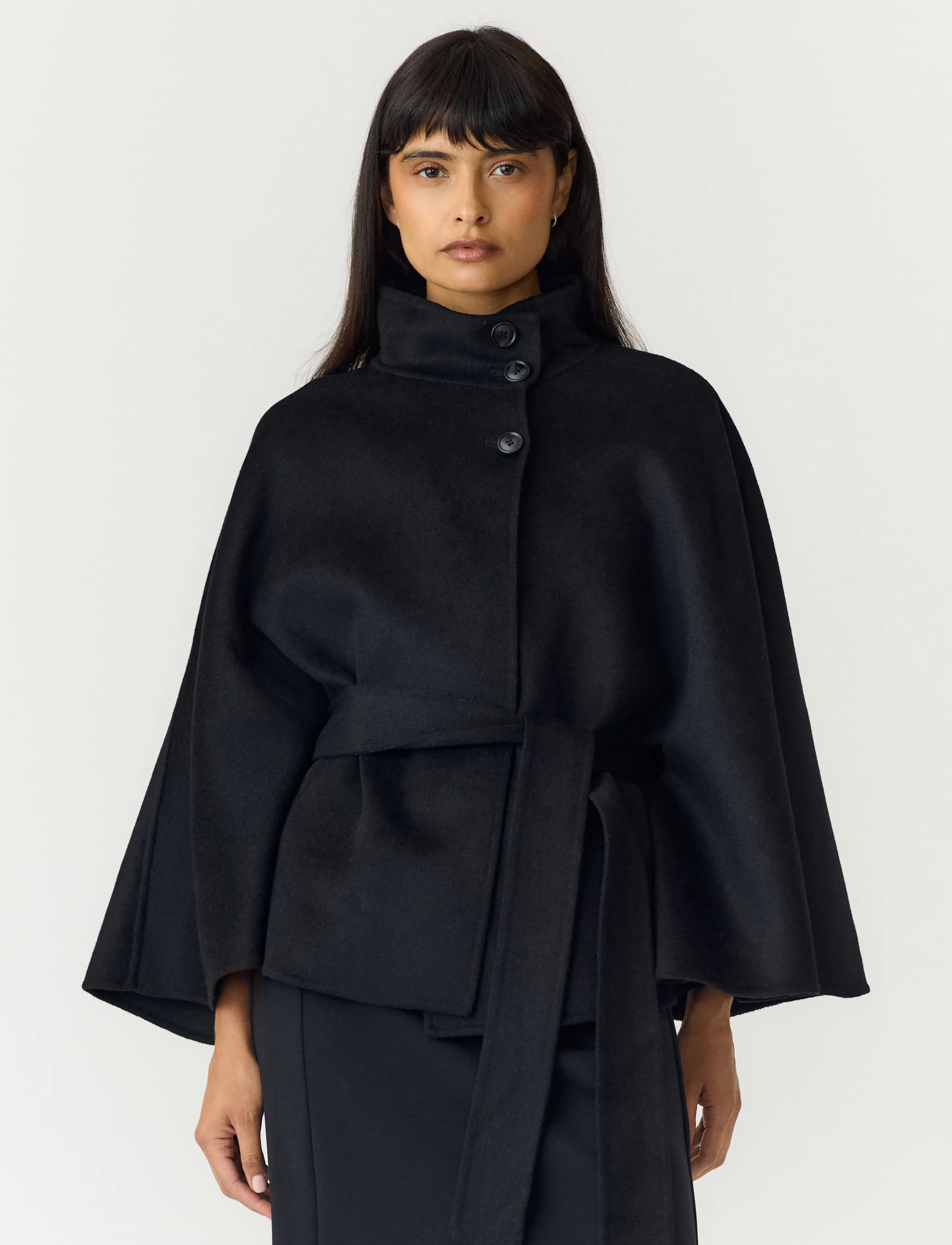 YAS YASALMIO HANDMADE WOOL BLEND JACKET S. - Kleidung - BLACK / black