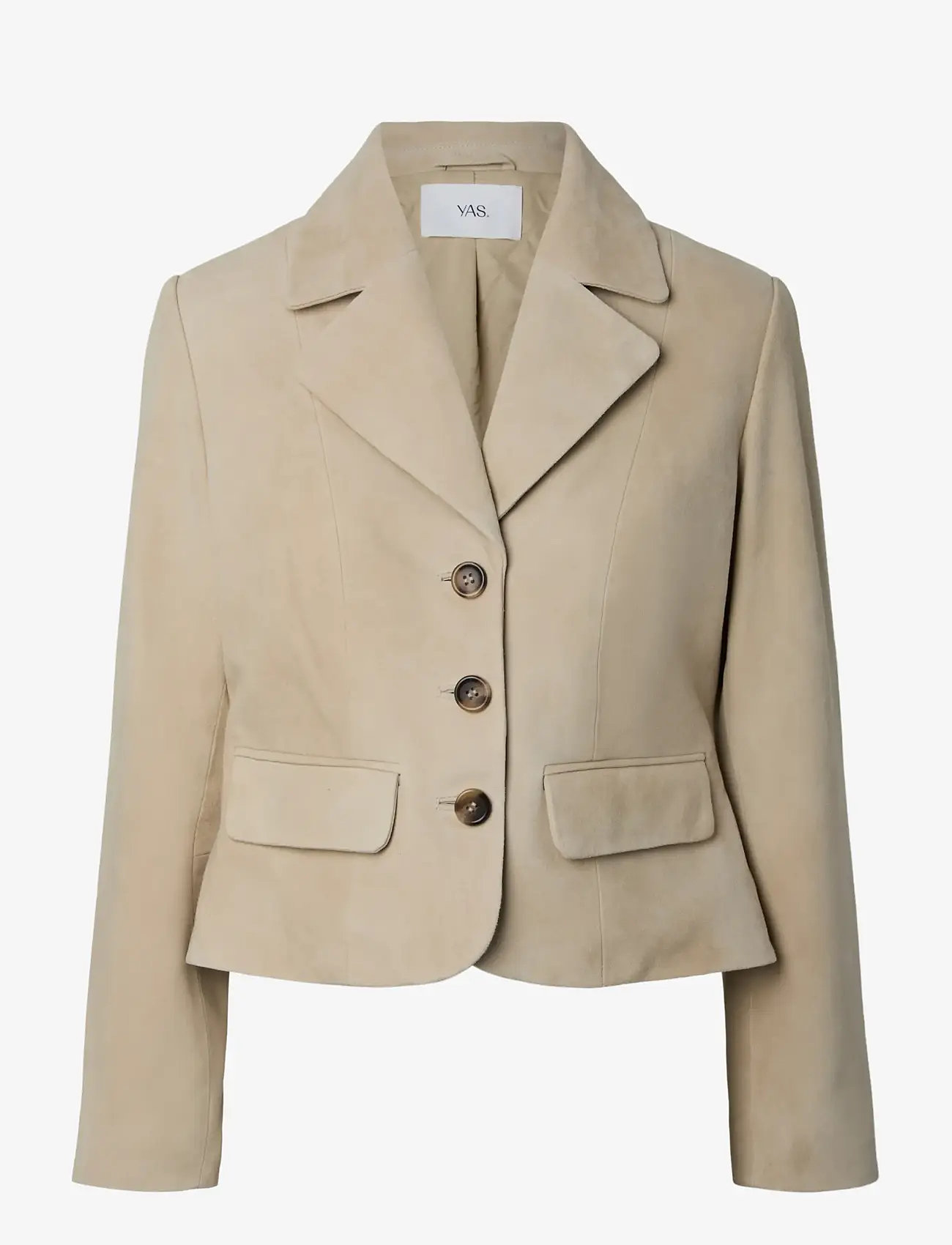 YAS - YASTHELA SUEDE LEATHER SHORT JACKET - EX - lühikesed jakid - pale khaki - 1