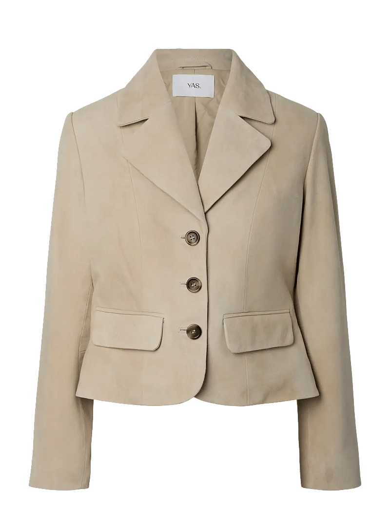 YAS - YASTHELA SUEDE LEATHER SHORT JACKET - EX - lühikesed jakid - pale khaki - 1