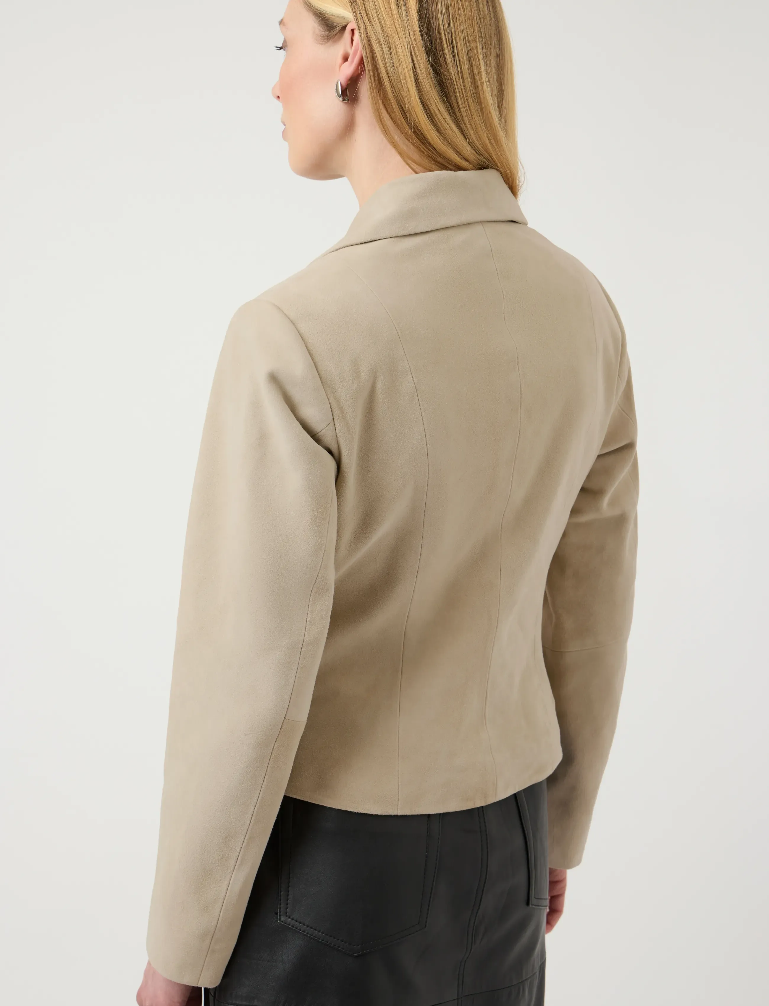 YAS Yasthela Suede Leather Short Jacket Ex skinnjackor dam – bild 6
