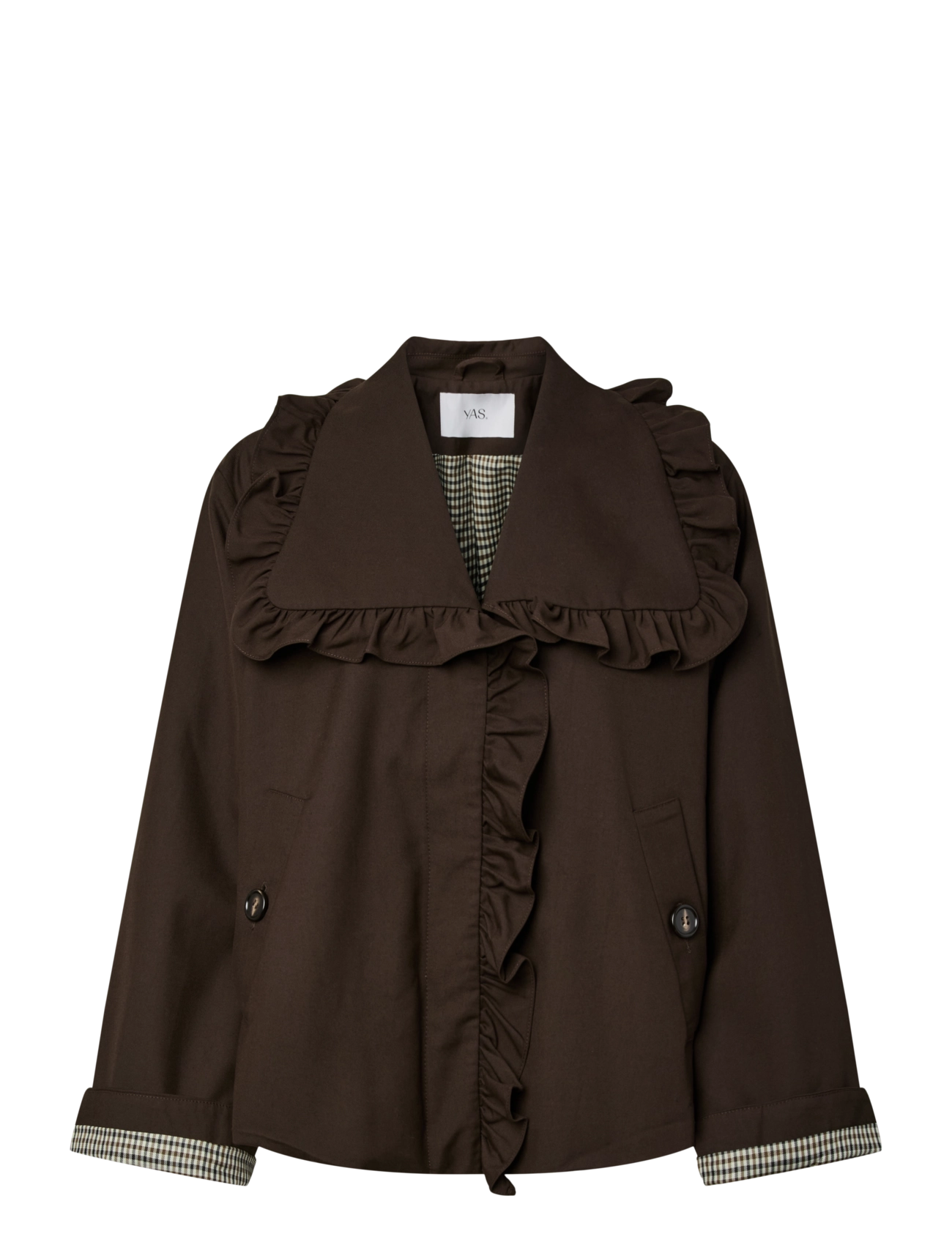 YAS Yaselsia Ls Kurz Trenchcoat Braun - 40 - Damen