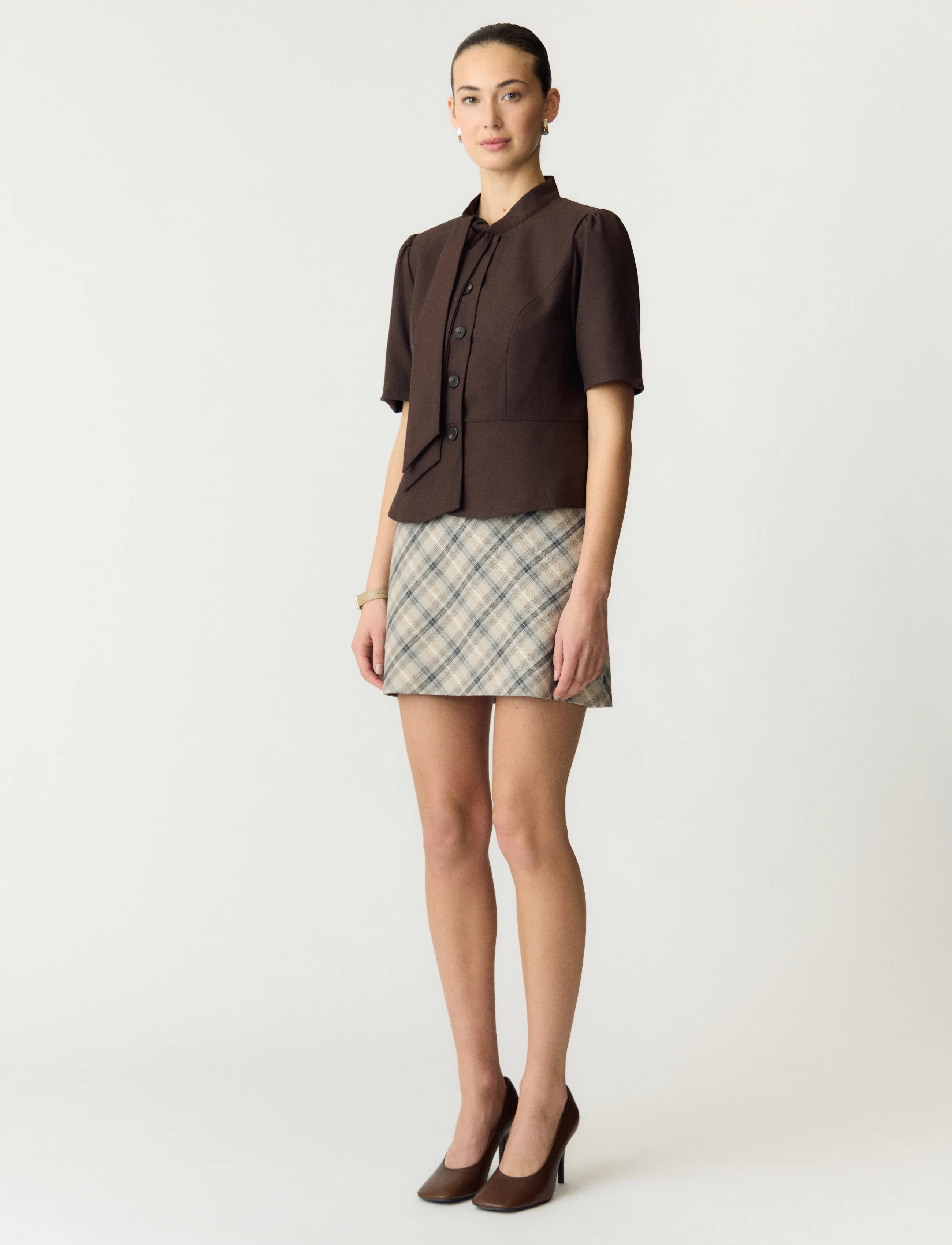 YAS - YASRIU 2/4 SCARF BLAZER S. - coffee bean - 4