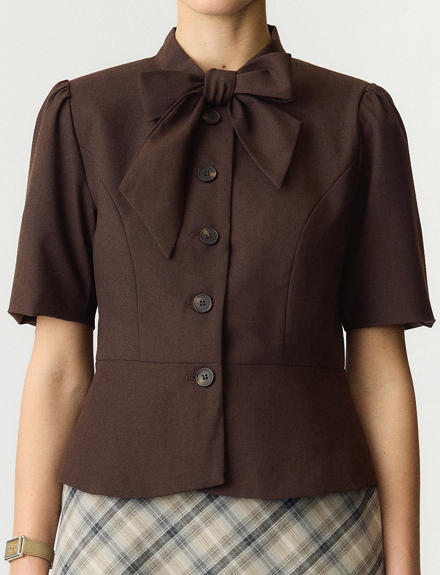 YAS - YASRIU 2/4 SCARF BLAZER S. - coffee bean - 5
