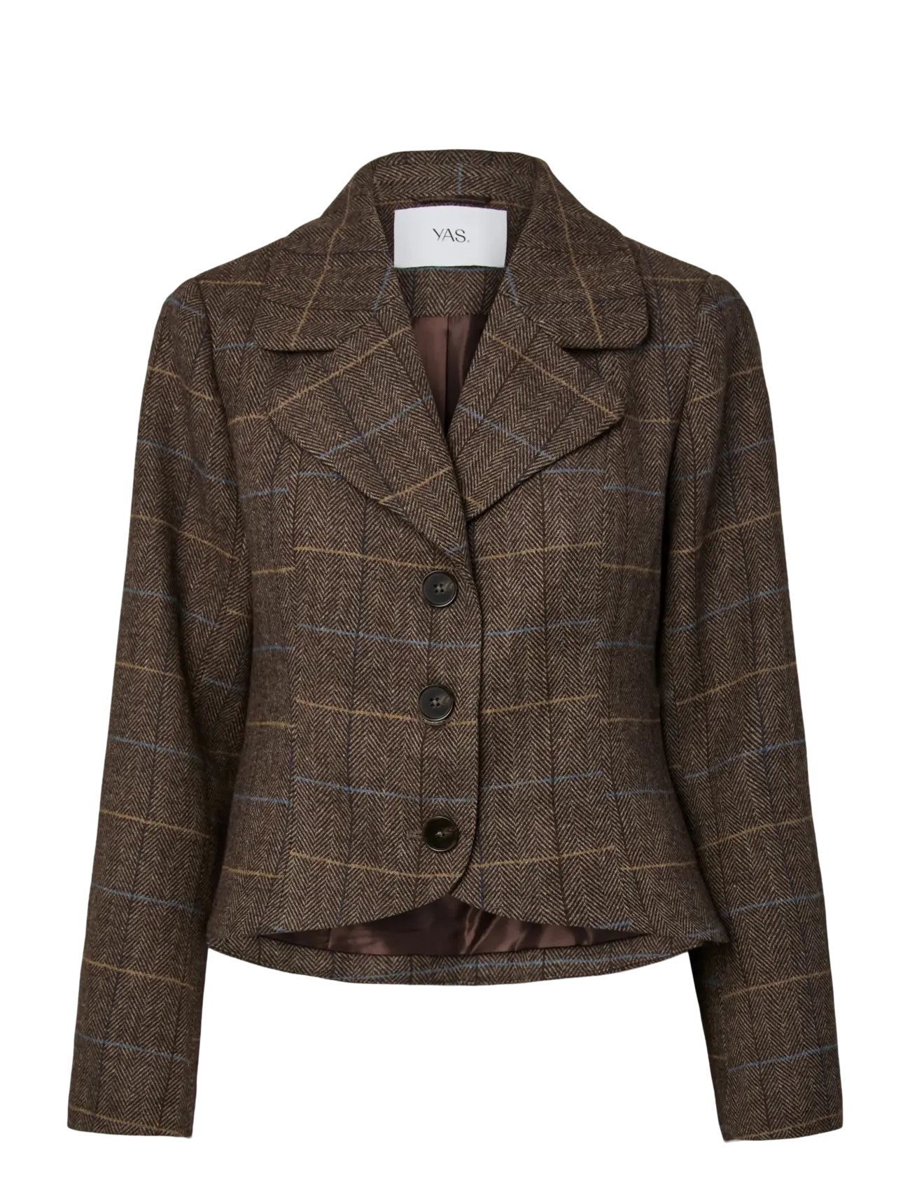 YAS YASTHELA LS WOOL BLEND SHORT JACKET NOOS - Tøj - CHOCOLATE BROWN / brown