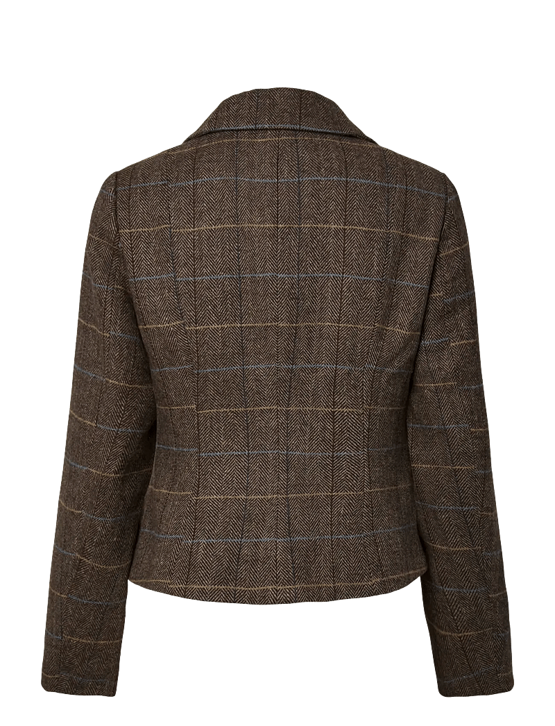 YAS - YASTHELA LS WOOL BLEND SHORT JACKET NEW - uldjakker - chocolate brown - 2