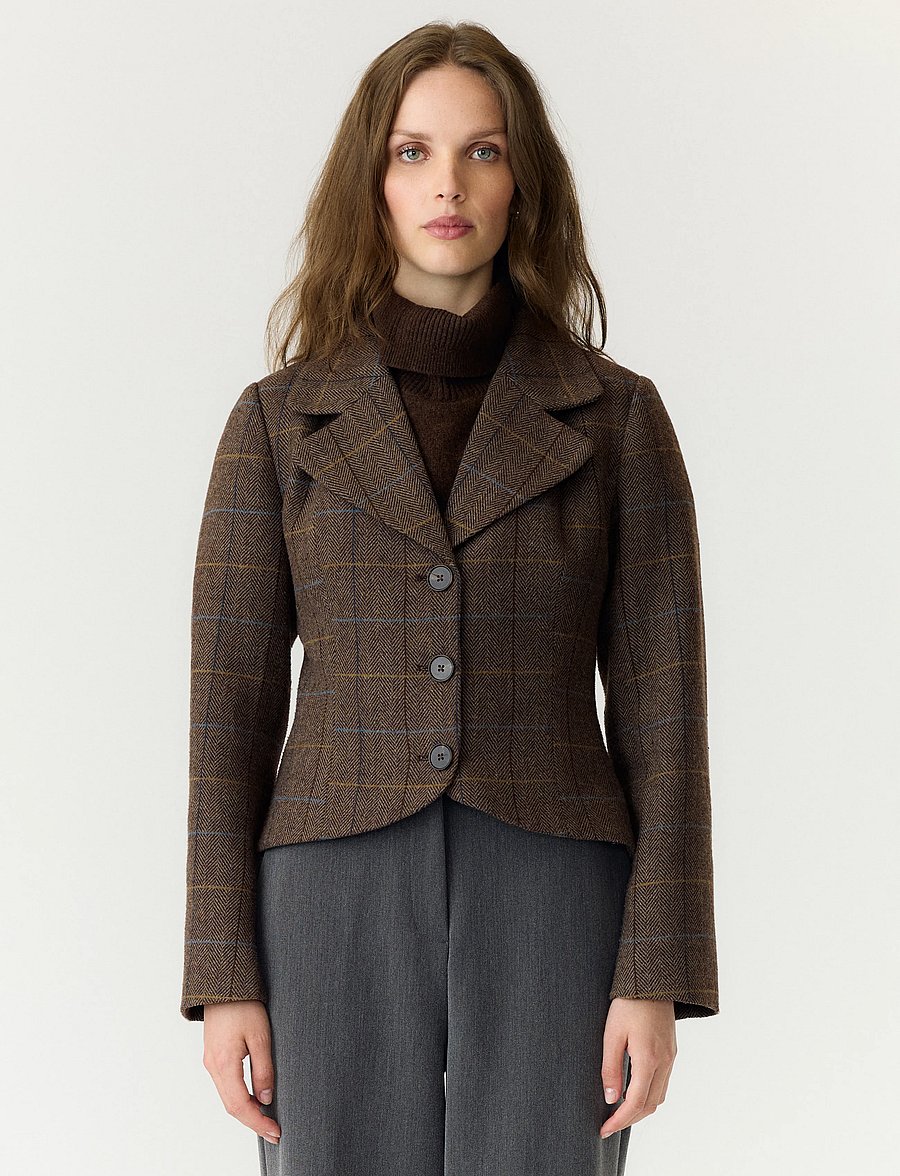 YAS - YASTHELA LS WOOL BLEND SHORT JACKET NOOS - ulljackor - chocolate brown - 0
